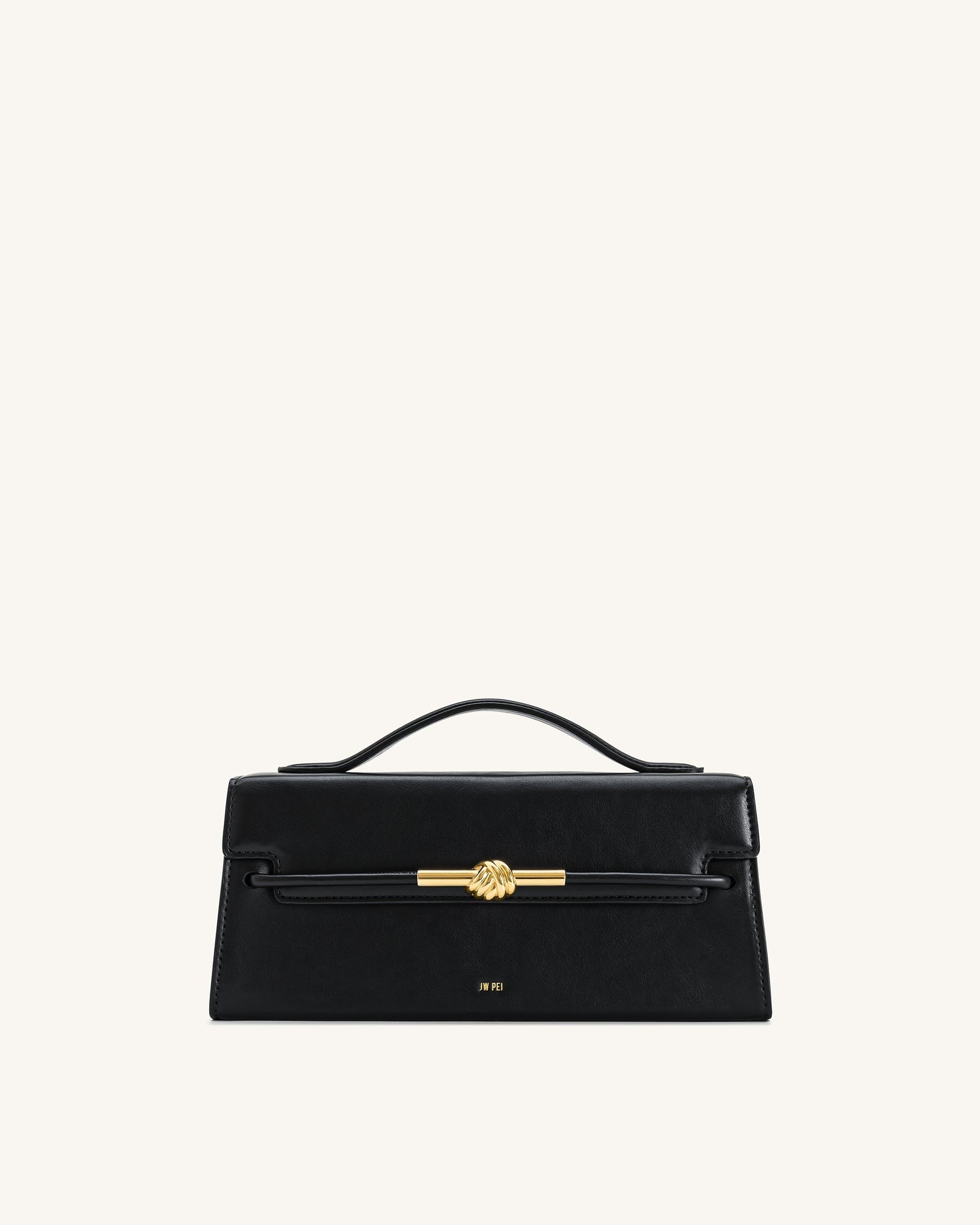 Lena Metal Rope Knot Top Handle Bag - Black
