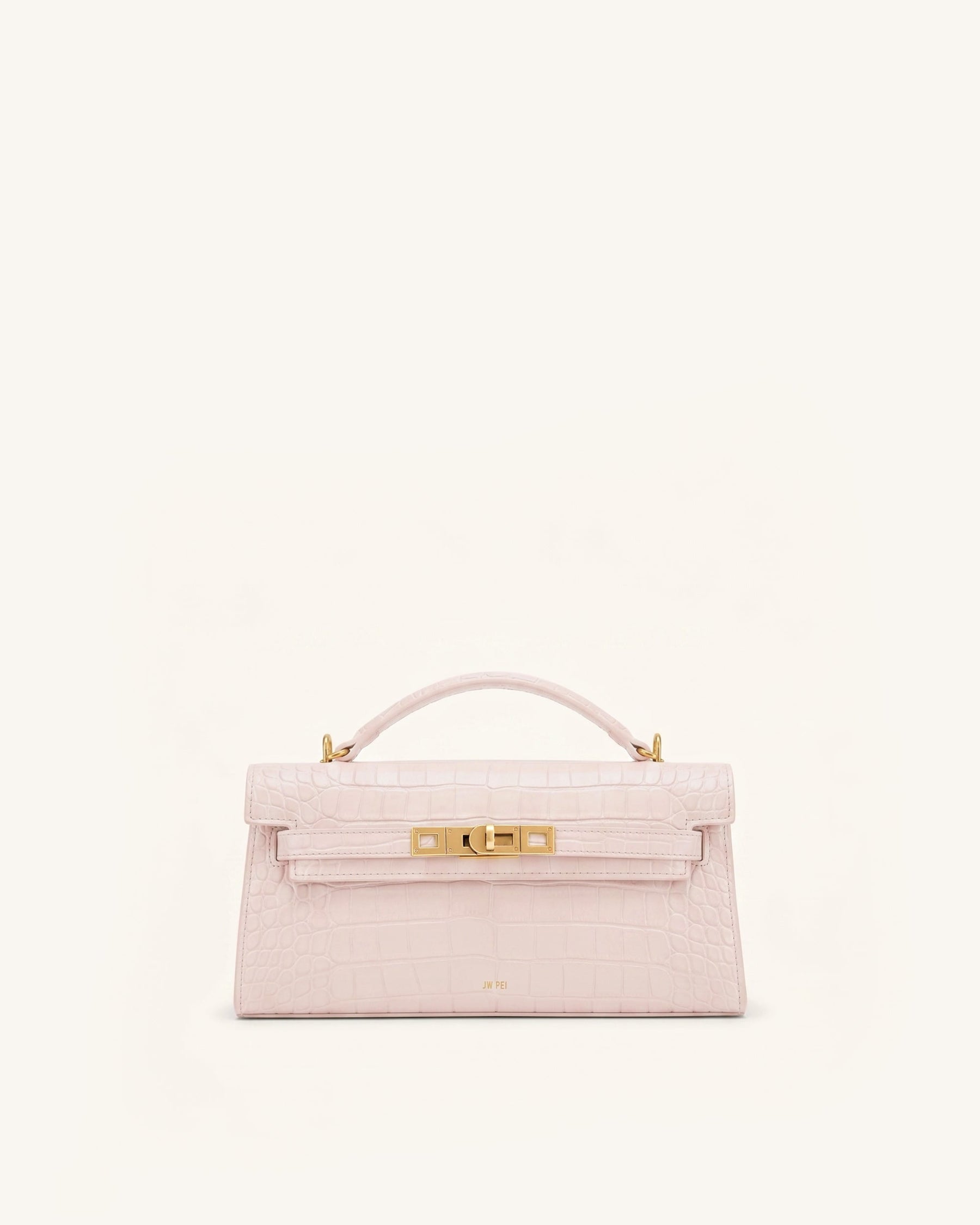 Noor Top Handle Bag - Pink Croc
