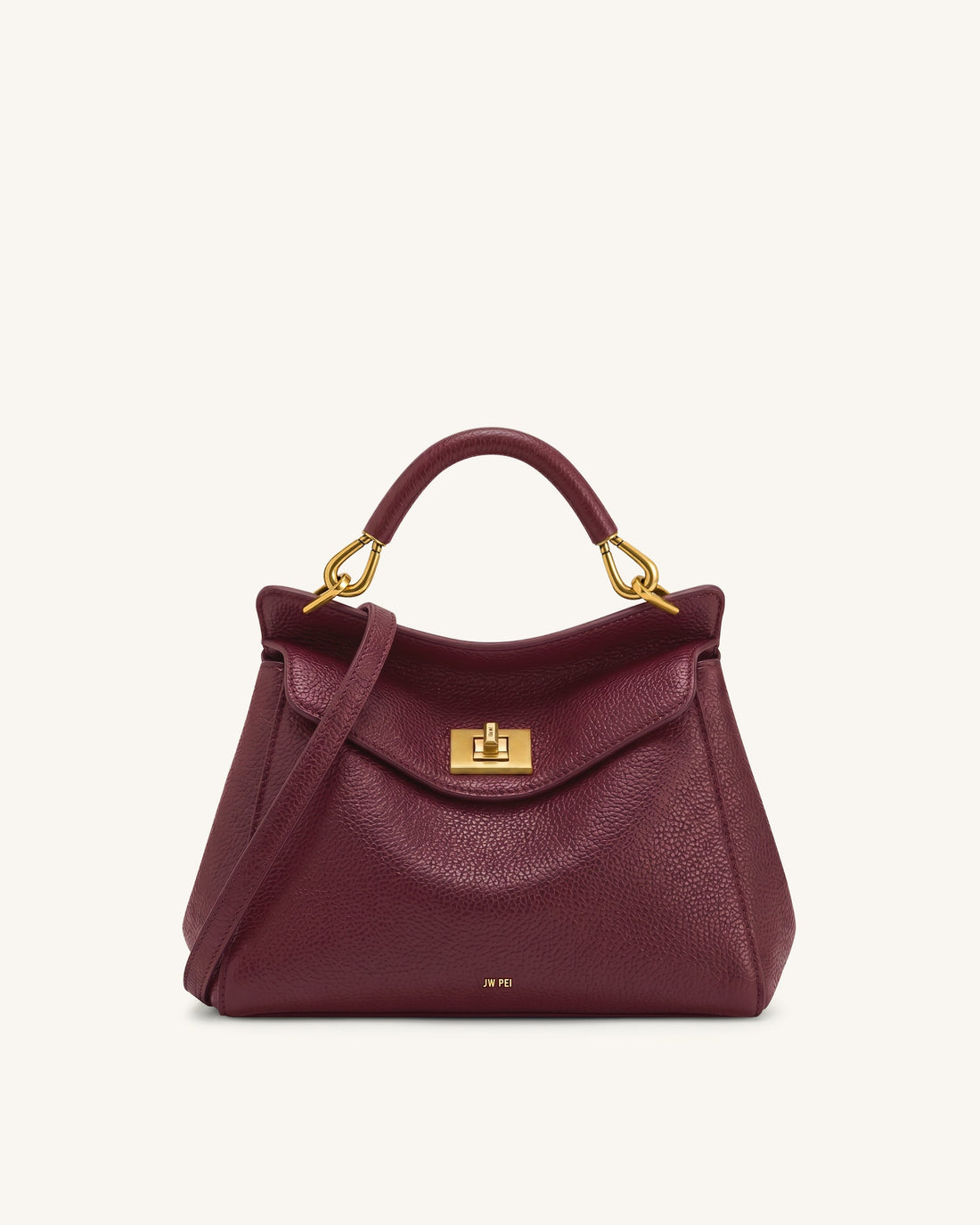 Lucia Classic Top Handle Bag - Deep Burgundy