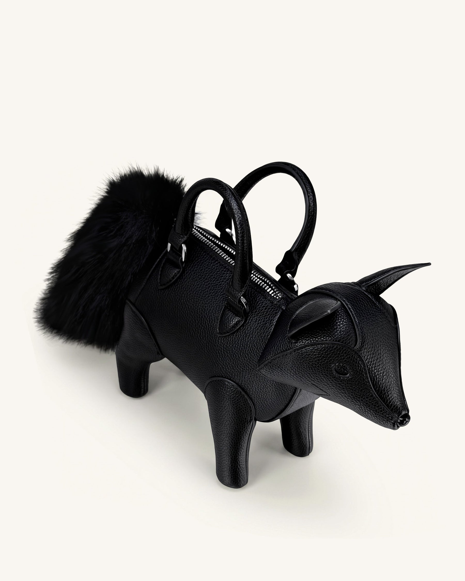 Kai Fox Shaped Top Handle Bag - Black