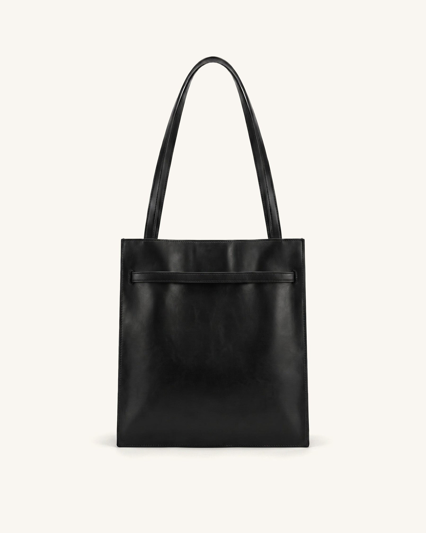 Noelle Belted Tote Bag - Black