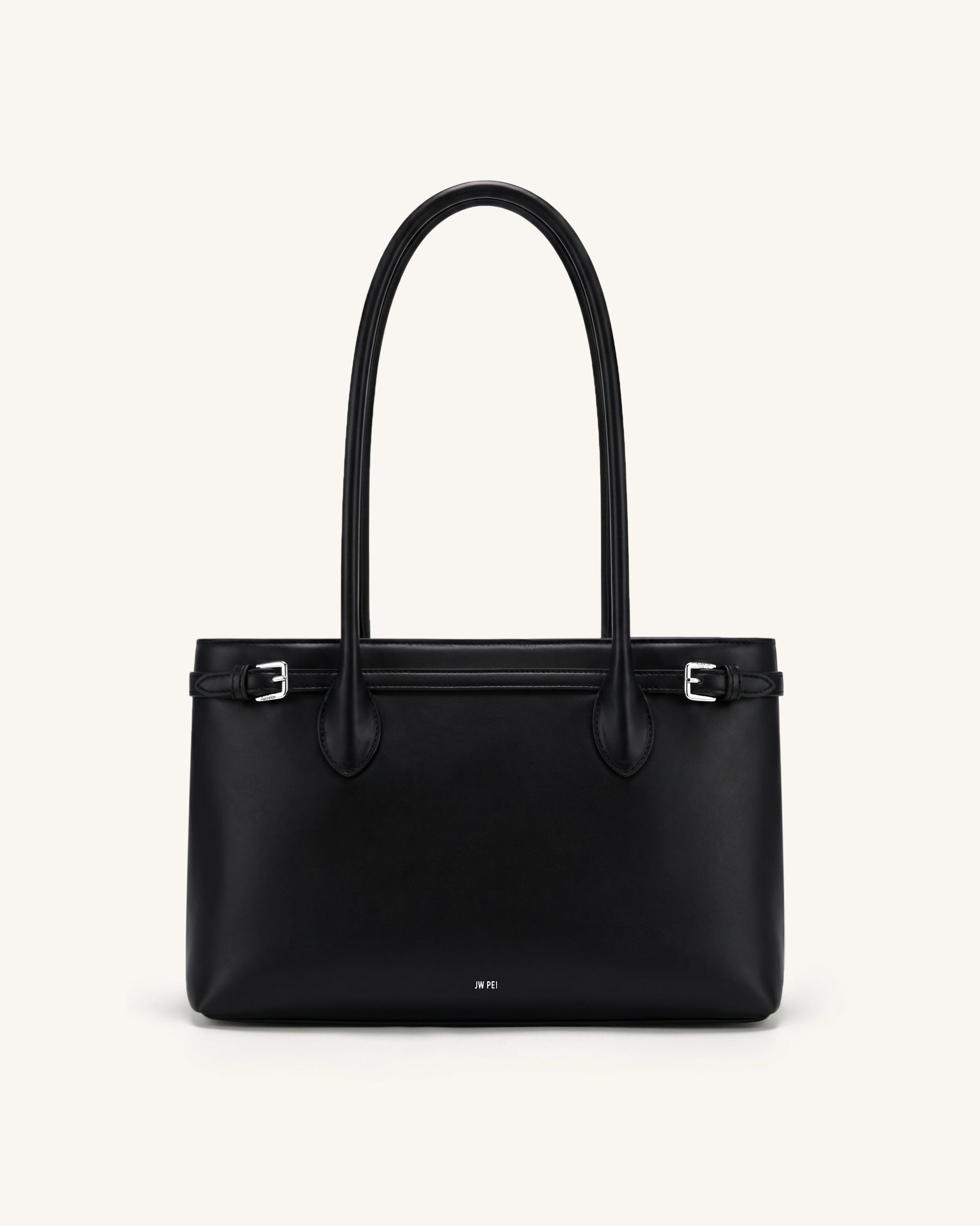 Camille Buckle Strap Tote Bag - Black
