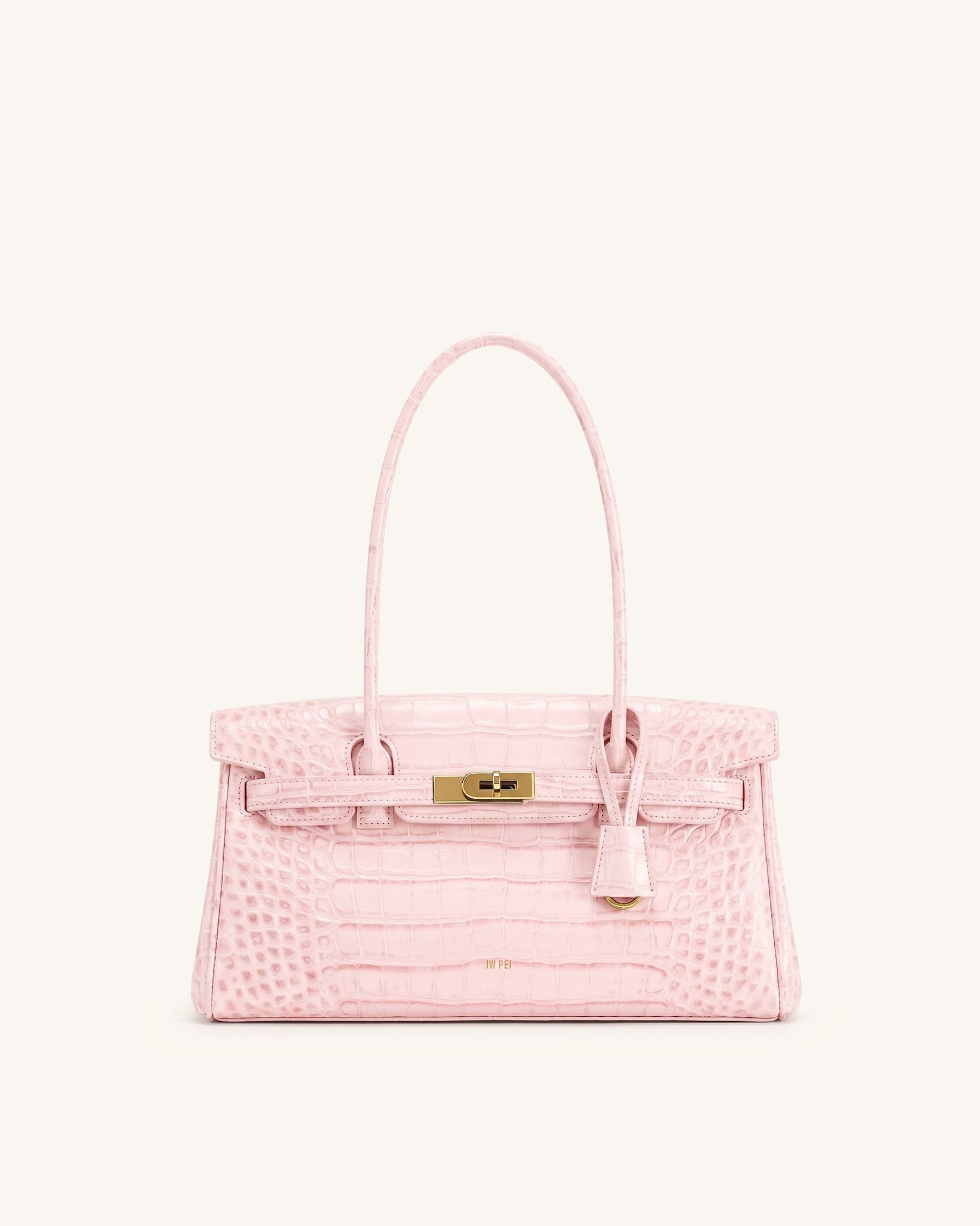 Yara Shoulder Bag - Sakura Pink Croc