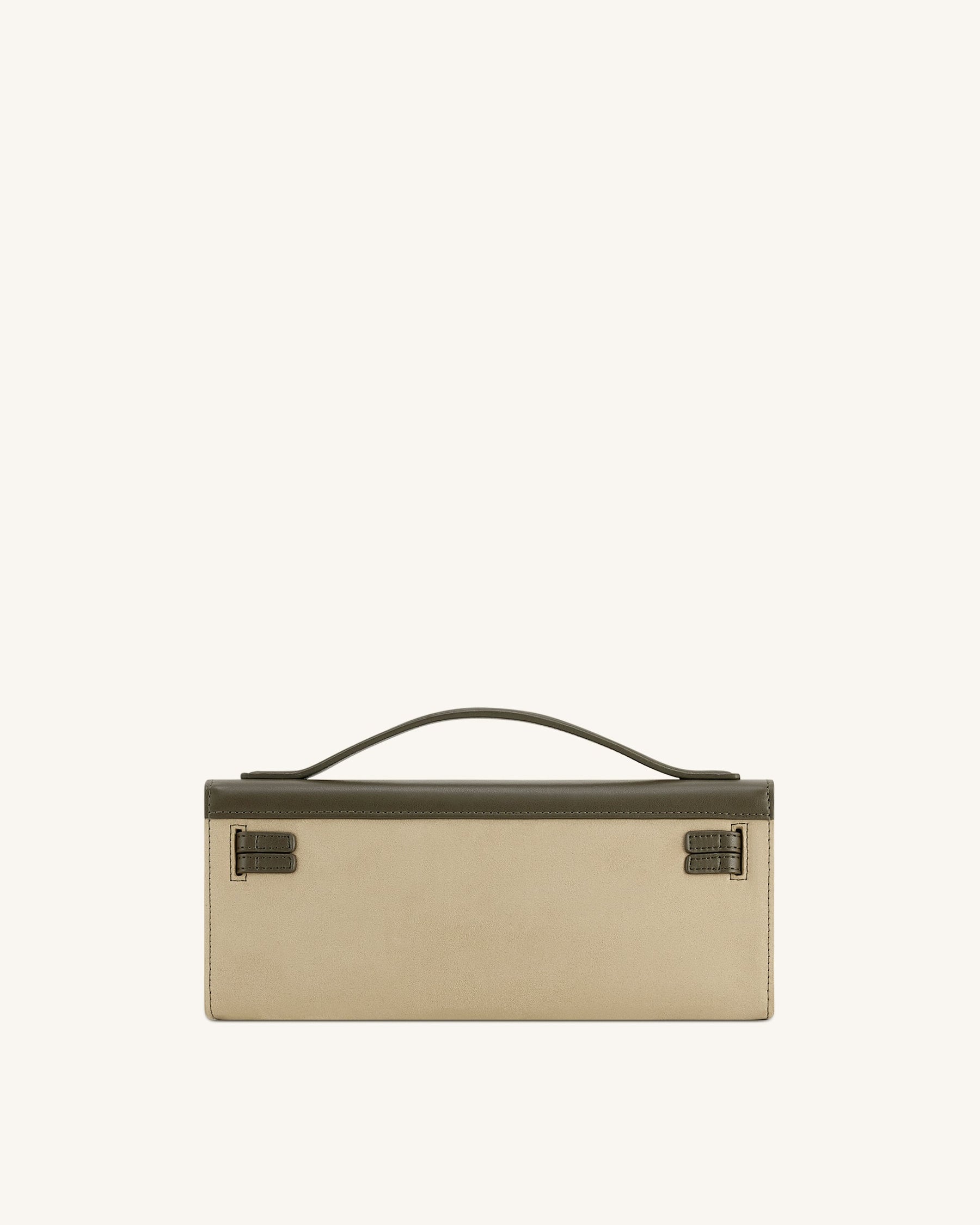 Bria Faux Suede Structured Top Handle Bag - Dark Olive