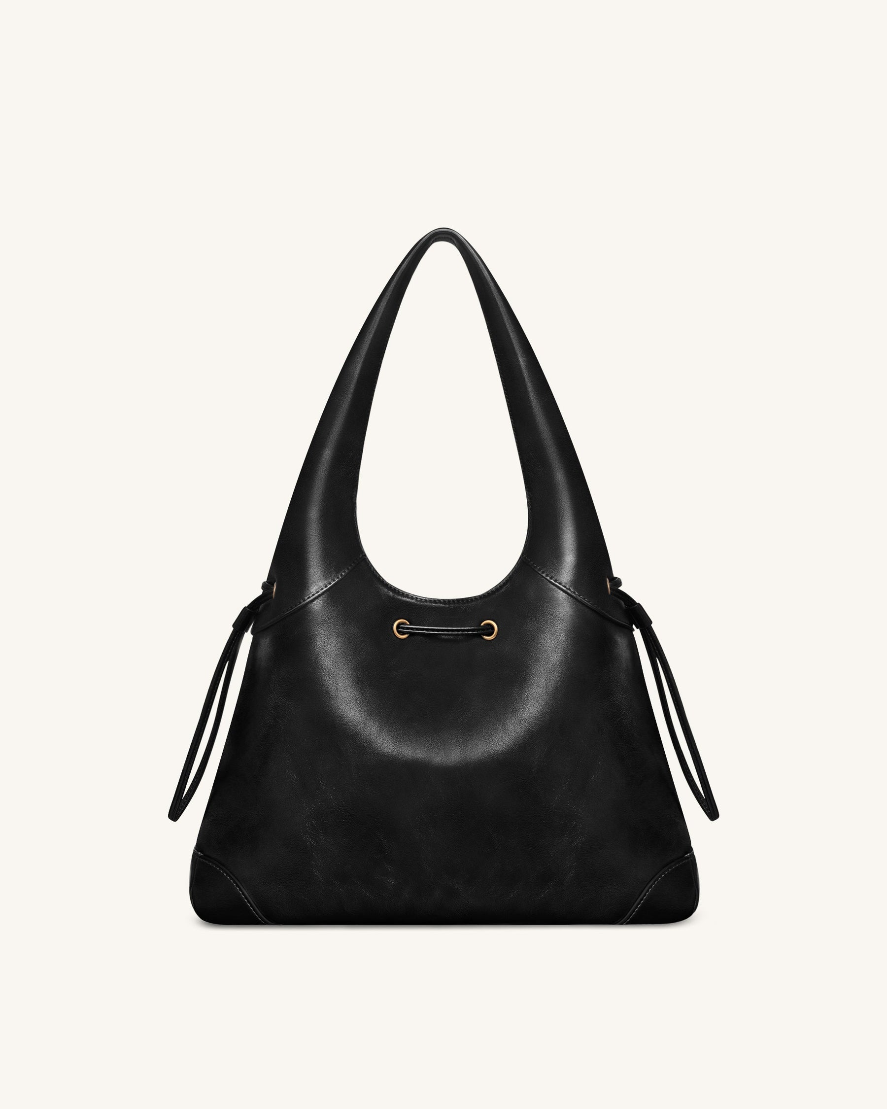 Celandra Drawstring Hobo Bag - Black