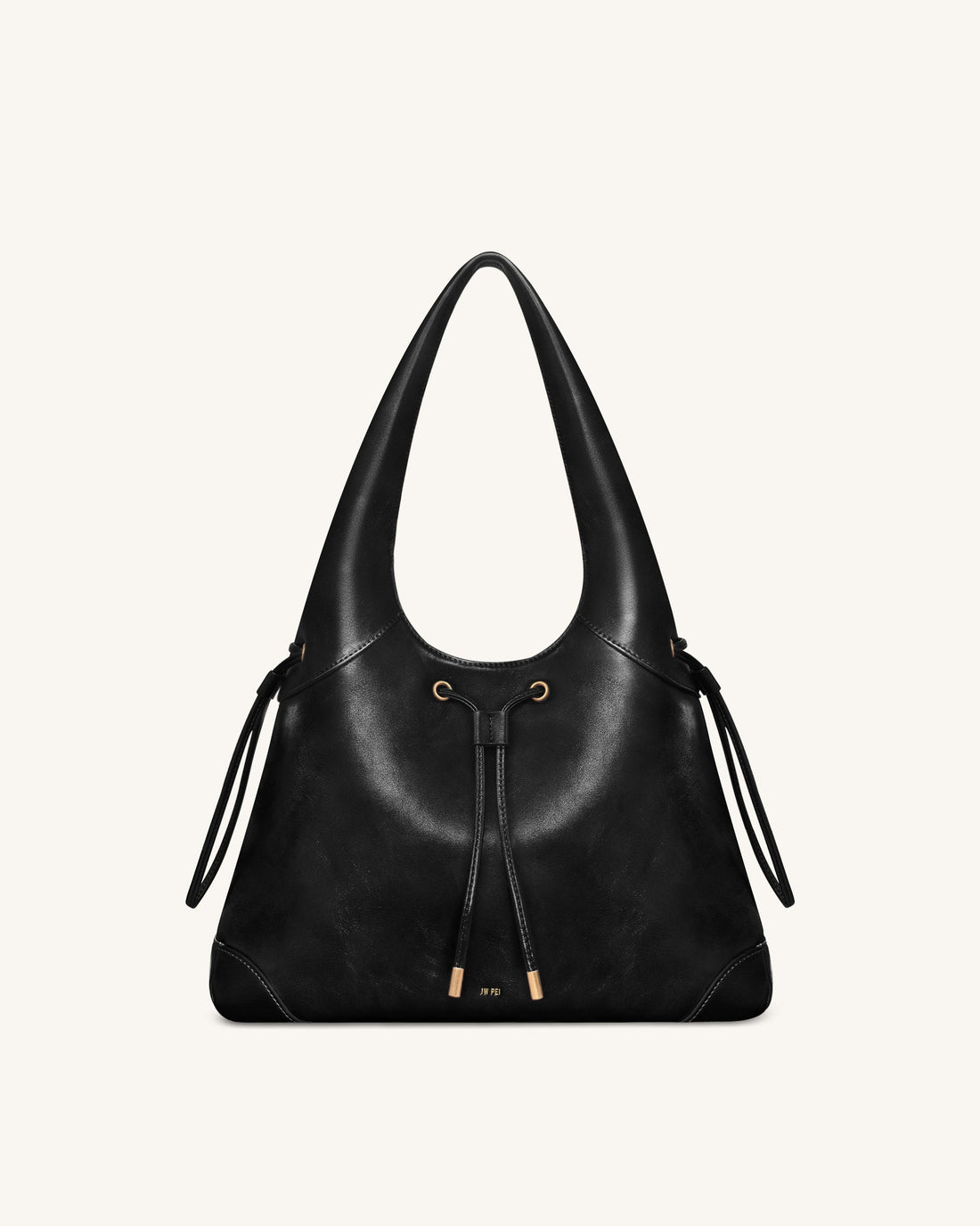 Celandra Drawstring Hobo Bag - Black