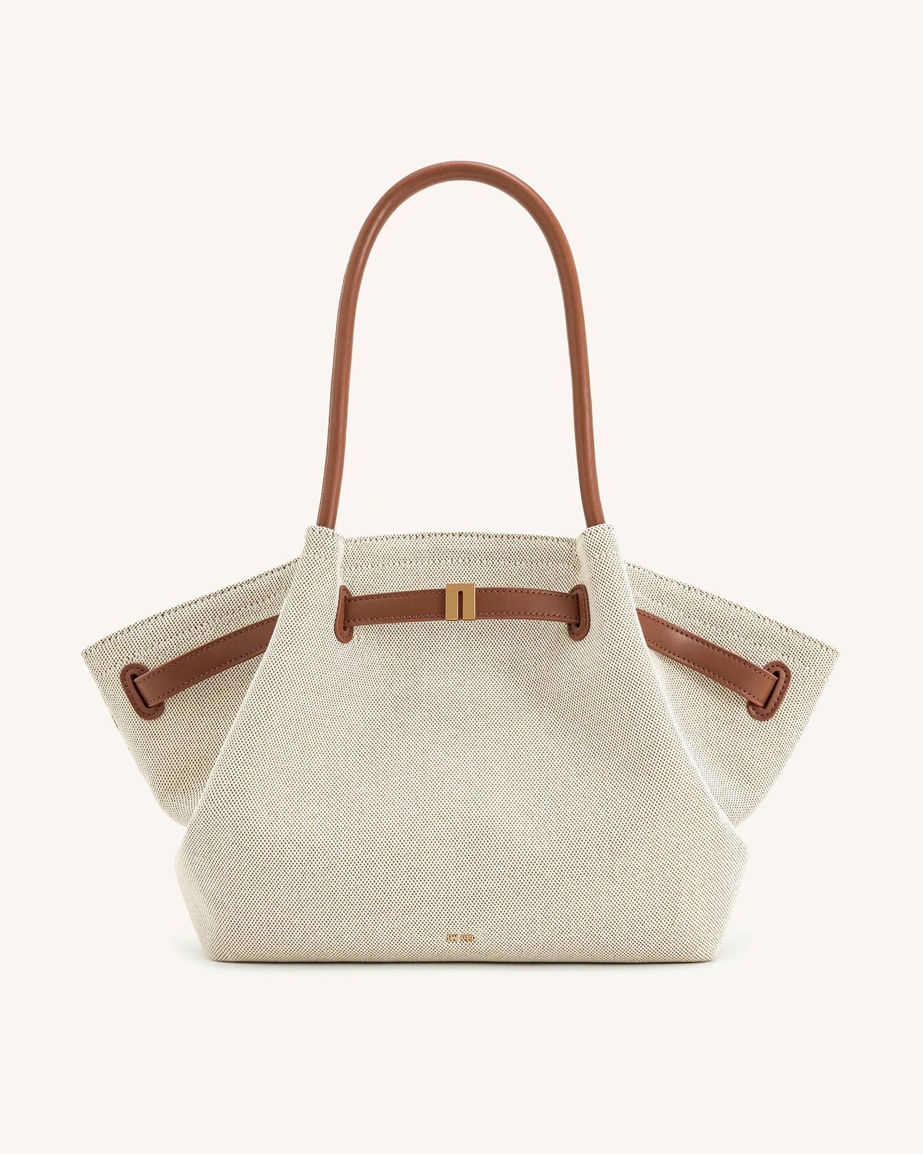 Hana Large Tote Bag - Brown Canvas