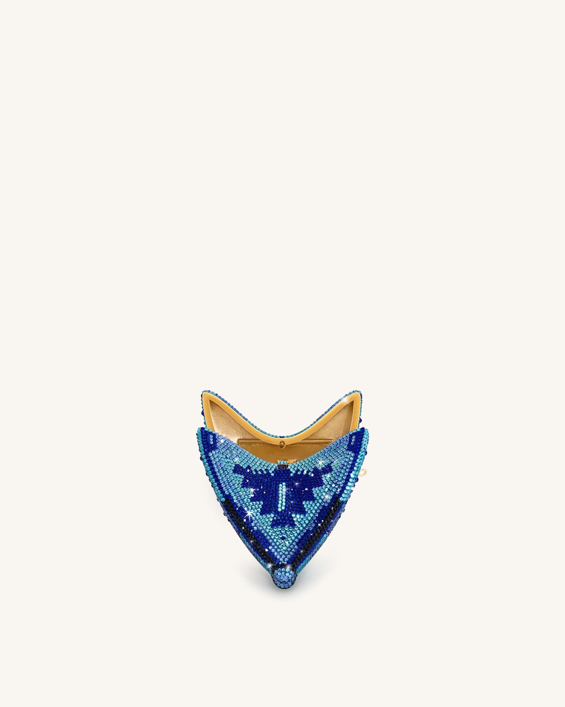 Paisley Crystal Butterfly Clutch - Blue