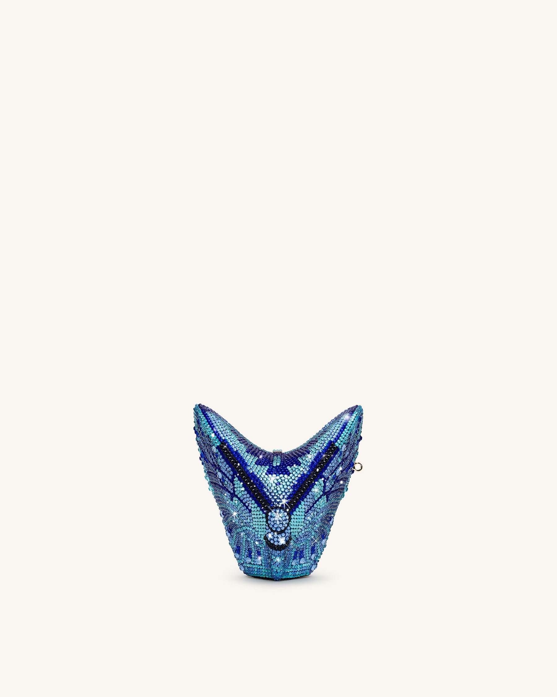 Paisley Crystal Butterfly Clutch - Blue