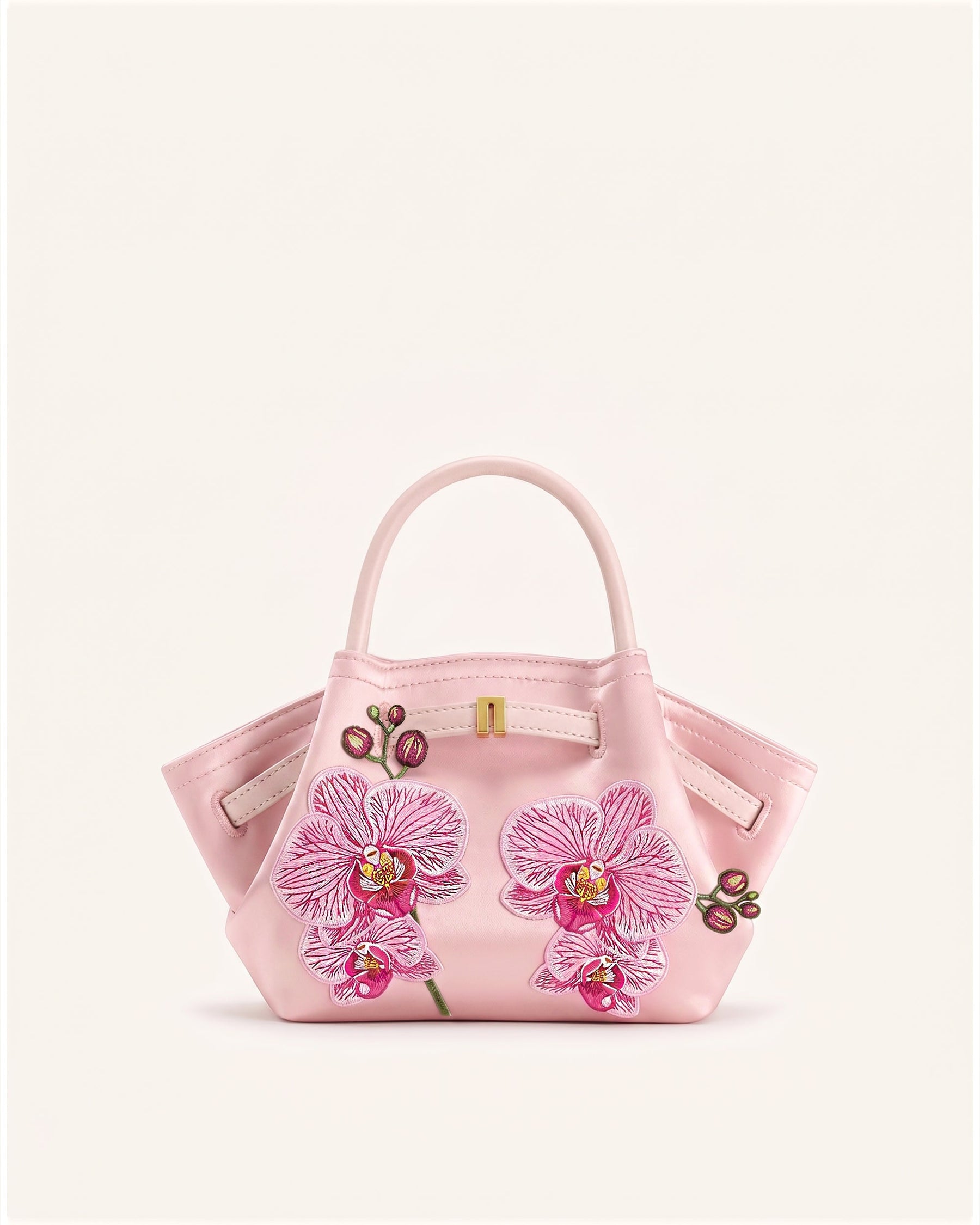 Hana Mini Phalaenopsis Orchid Embroidery Tote Bag - Pink