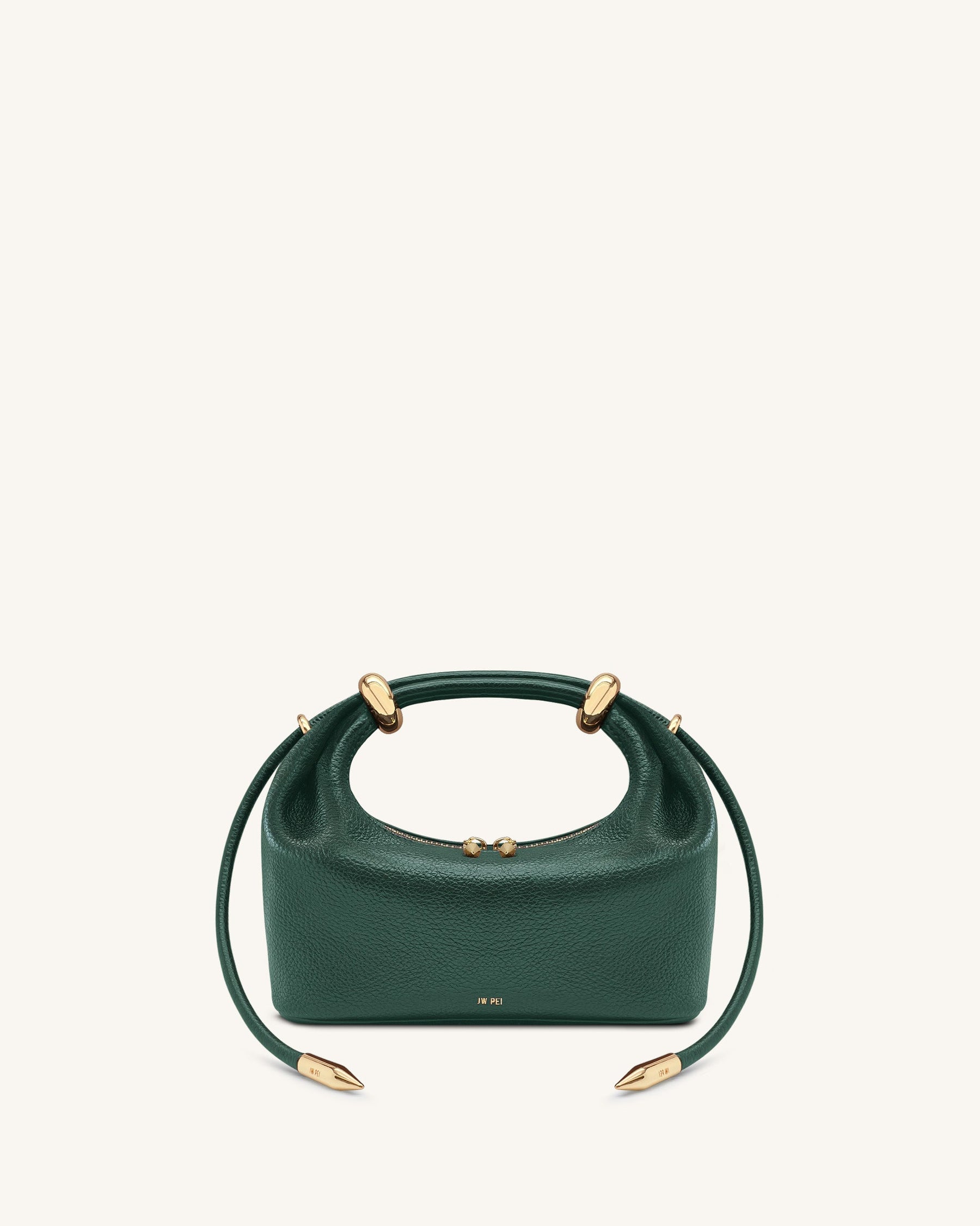 Ellie Metal Ring Embellished Top Handle Bag - Forest Green