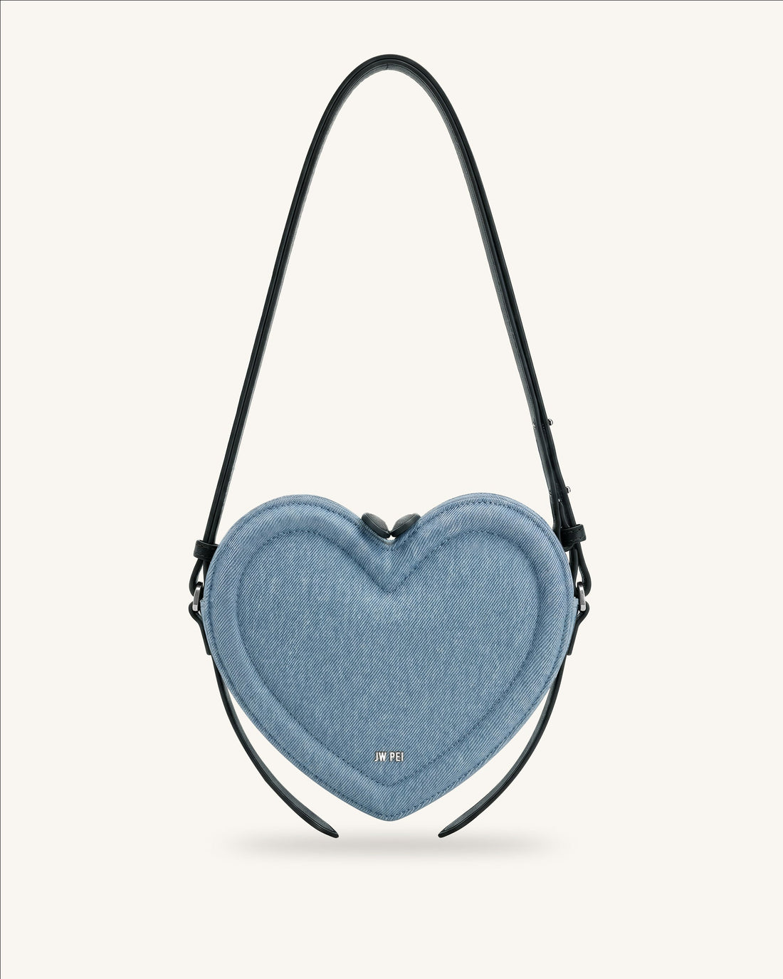 Arlene Heart Shaped Crossbody Bag - Light Blue Denim