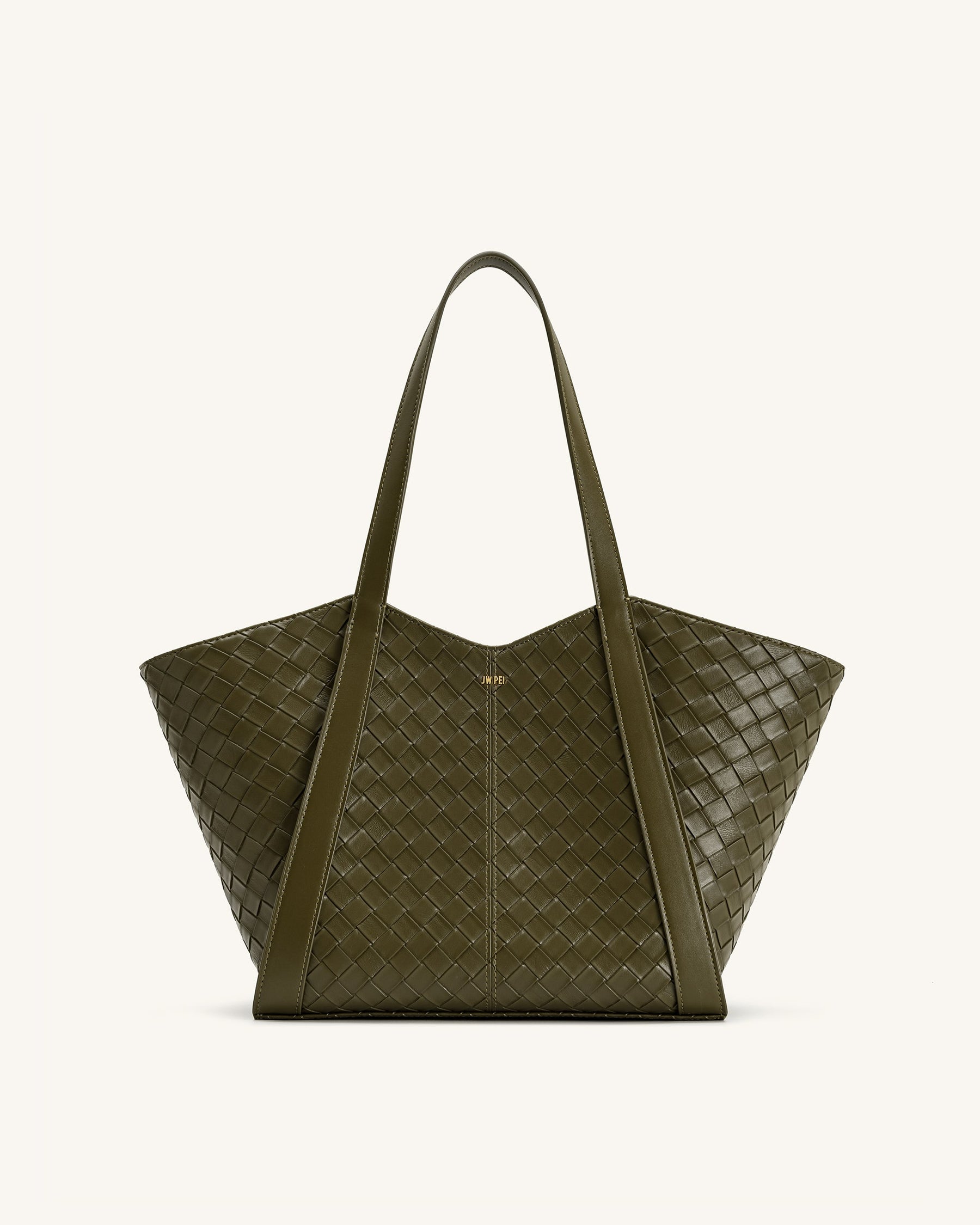 Kiana Large Capacity Weave Texture Tote Bag - Dark Olive