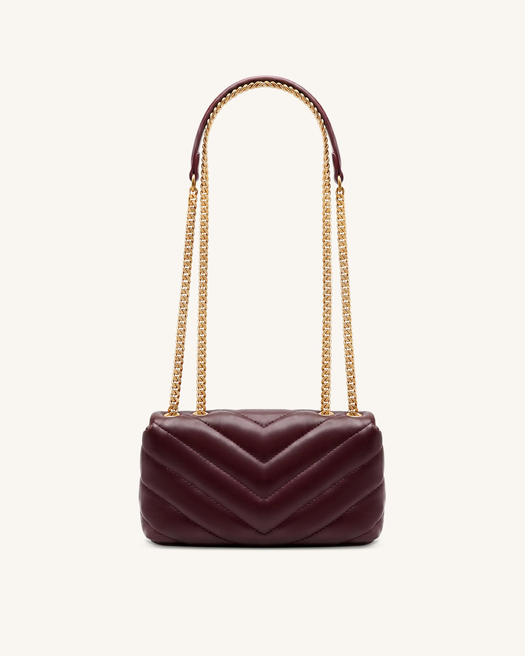 Riley Dachshund Quilted Flap Shoulder Bag - Deep Burgundy