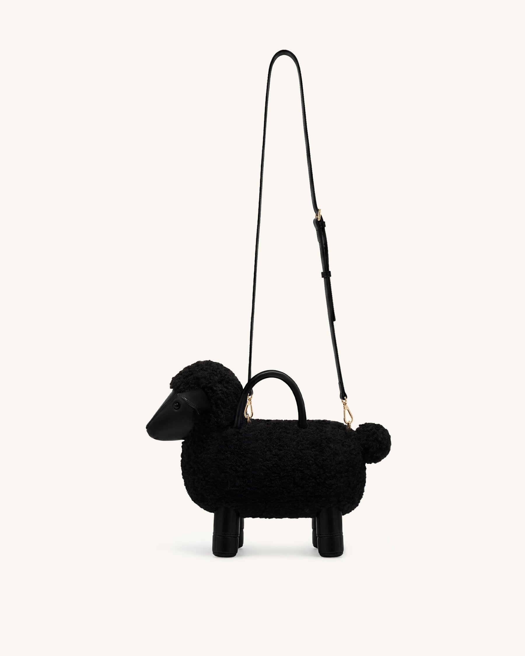 Luna Sheep Top Handle Bag - Black