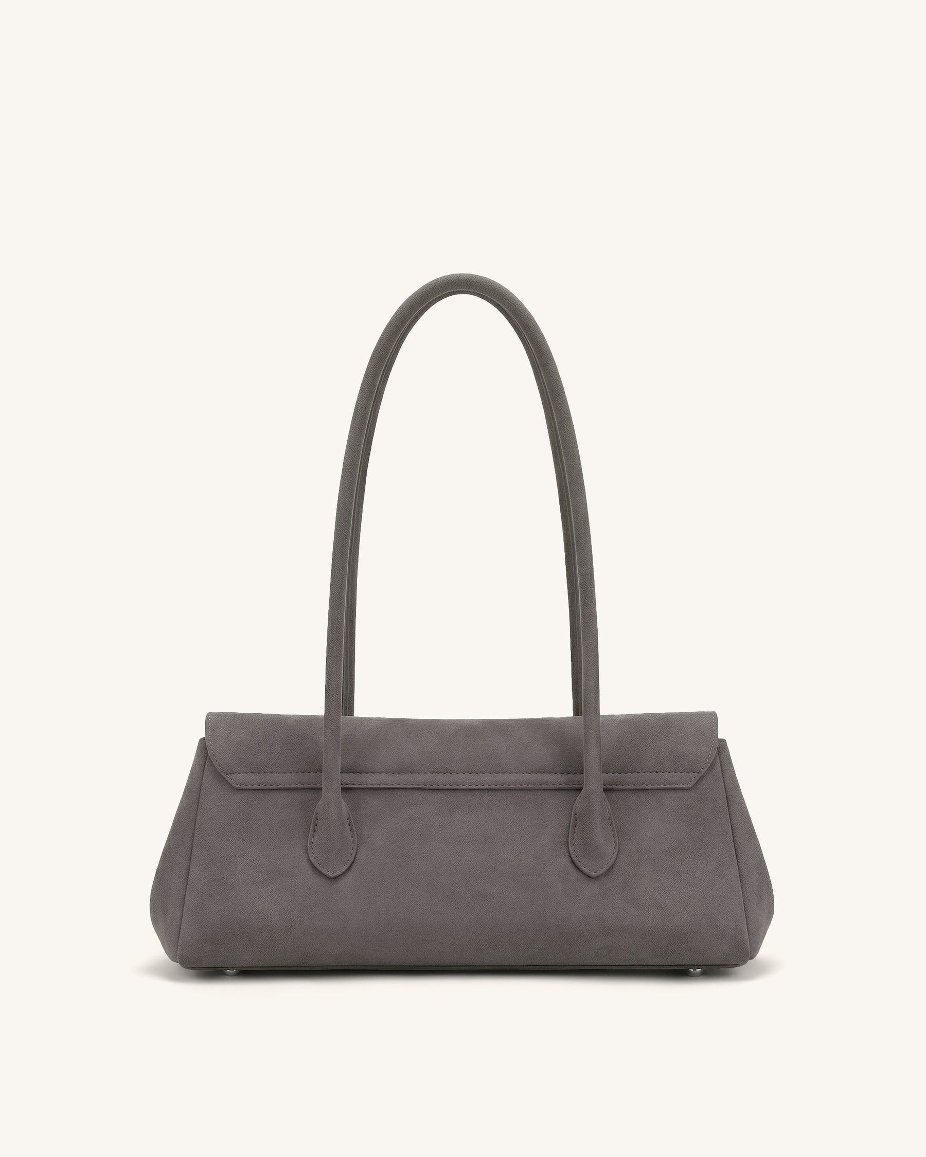 Solenne Faux Suede East-West Shoulder Bag - Taupe