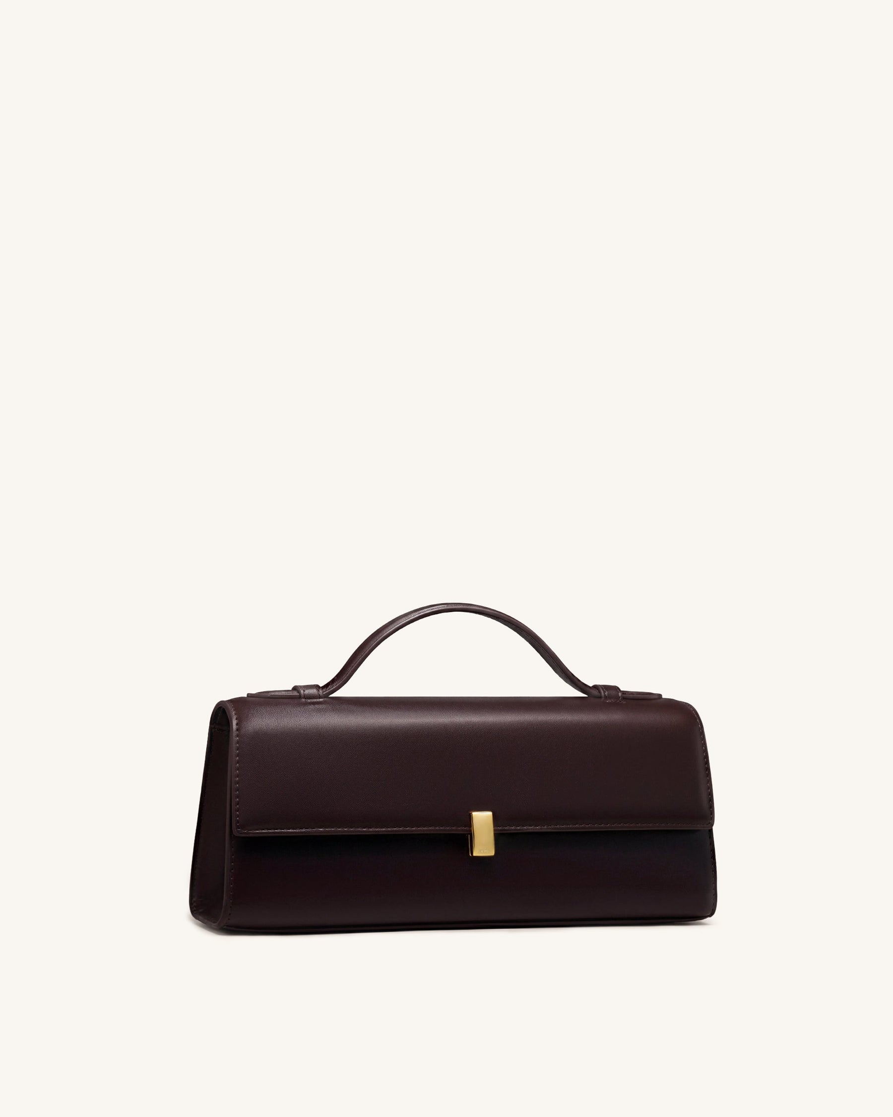 Delphine Flap Top Handle Bag - Dark Brown
