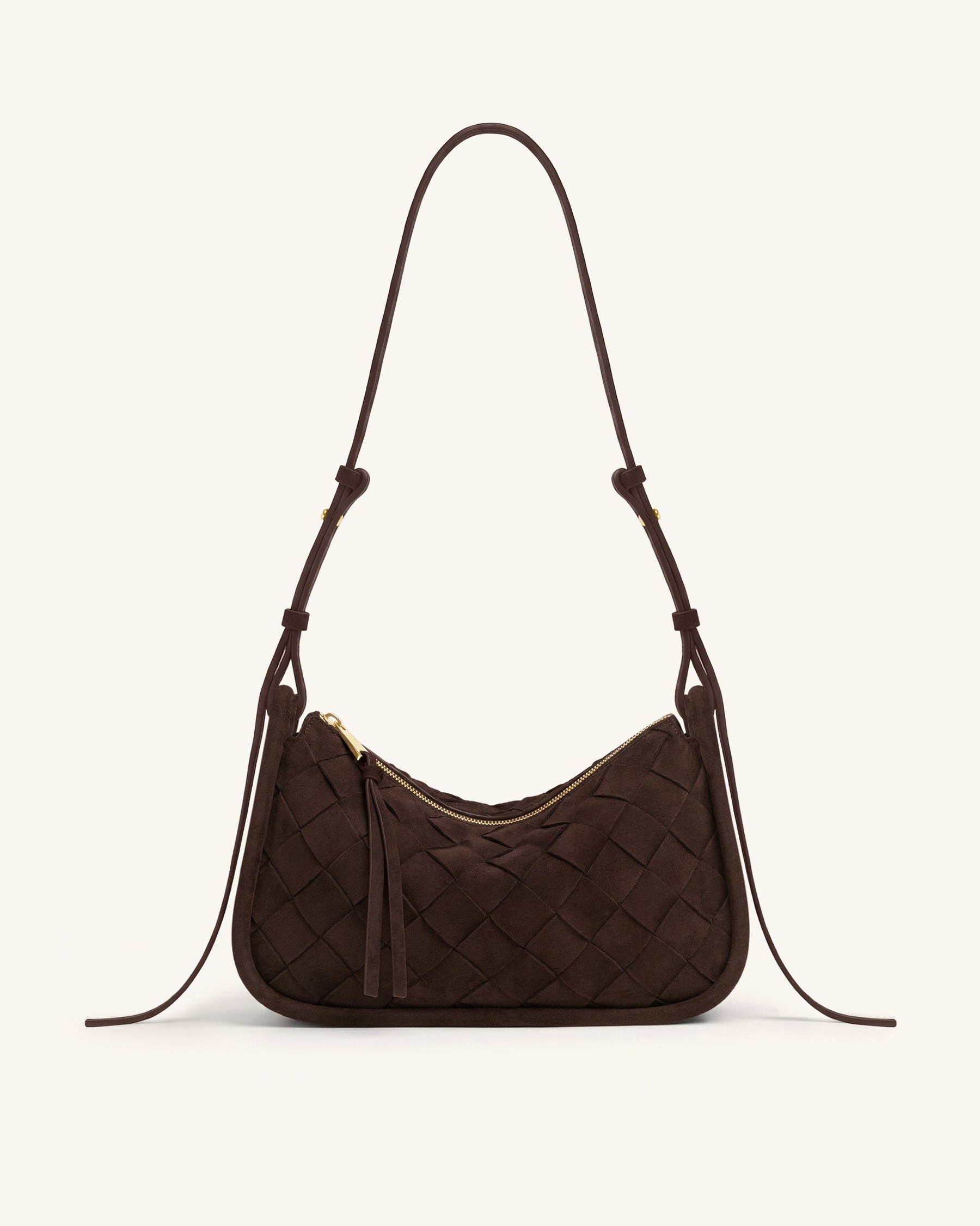 Zirelle Woven Faux Suede Hobo Bag - Brown