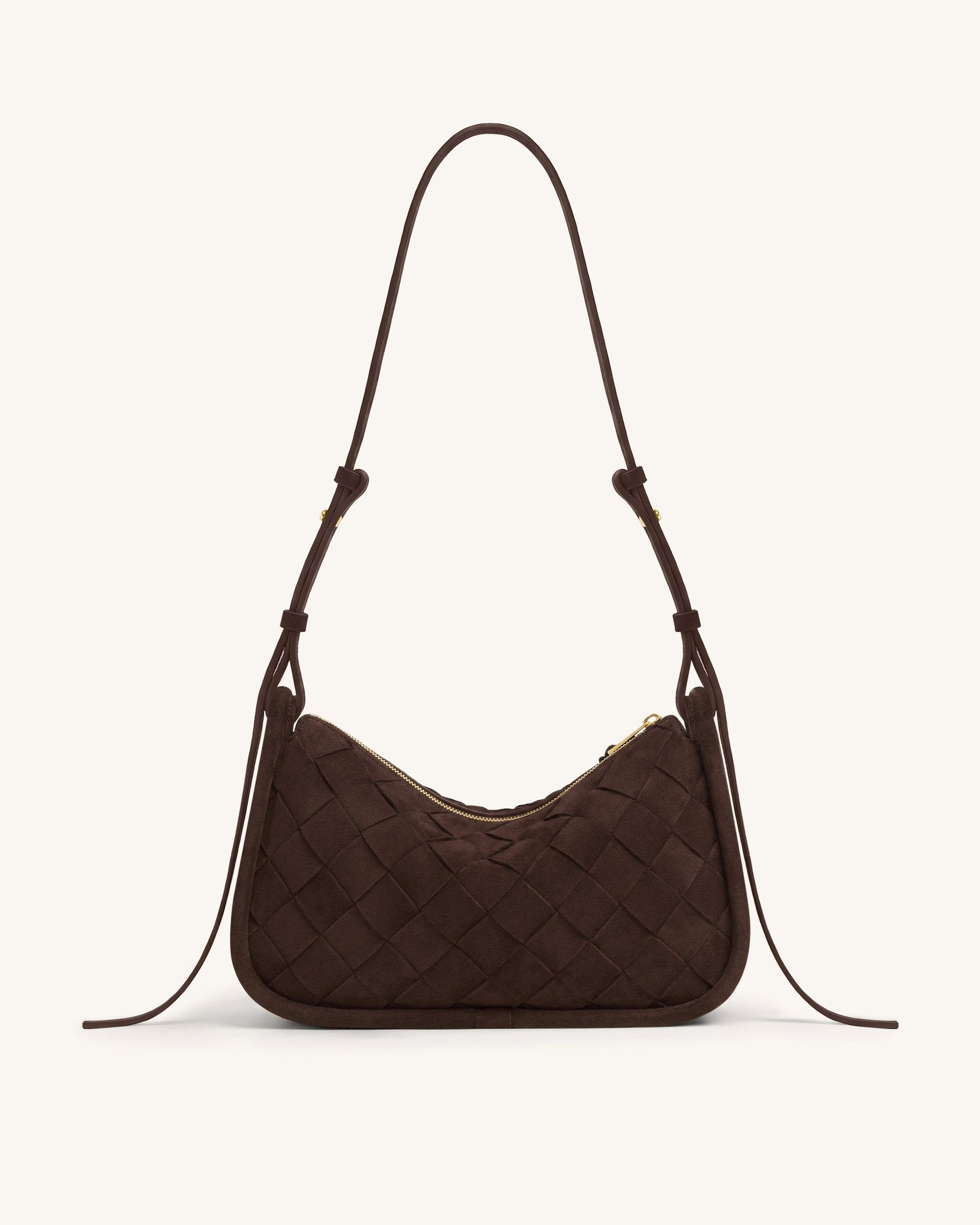 Zirelle Woven Faux Suede Hobo Bag - Brown