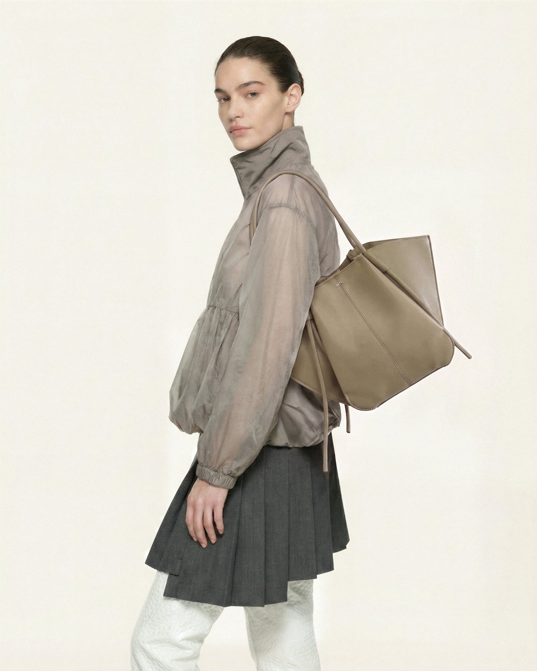 Nala Wide Tote Bag - Taupe