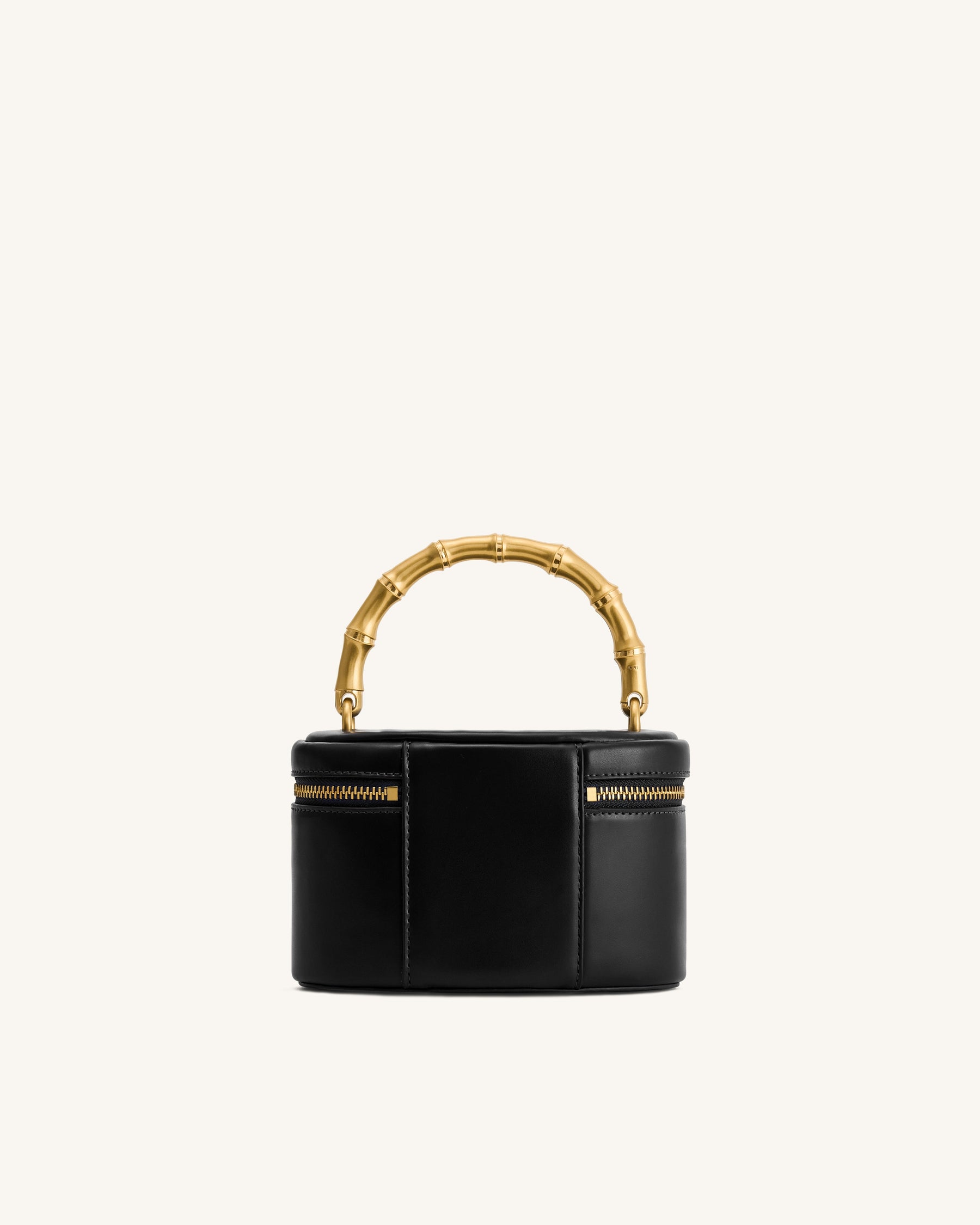 Natalie Metal Geometric Pendant Handle Bag - Black