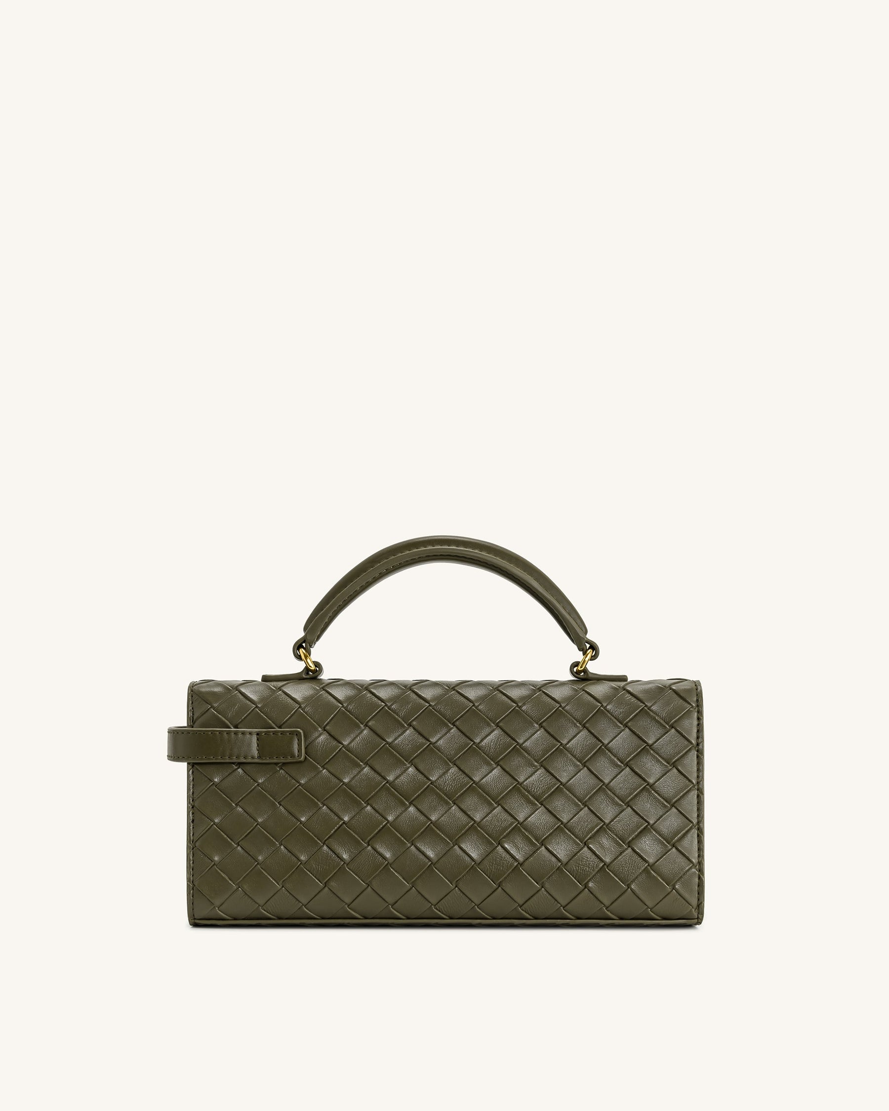 Keyla Weave Texture Top Handle Bag - Olive Green