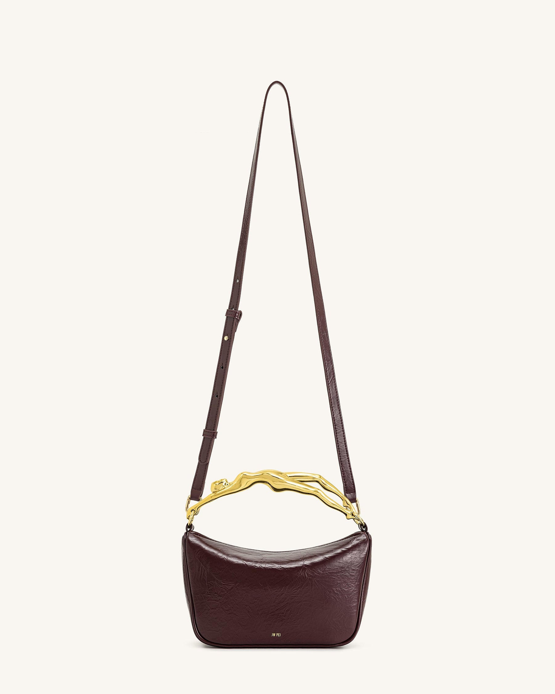 Jenny Human-shaped Handle Handbag - Deep Burgundy