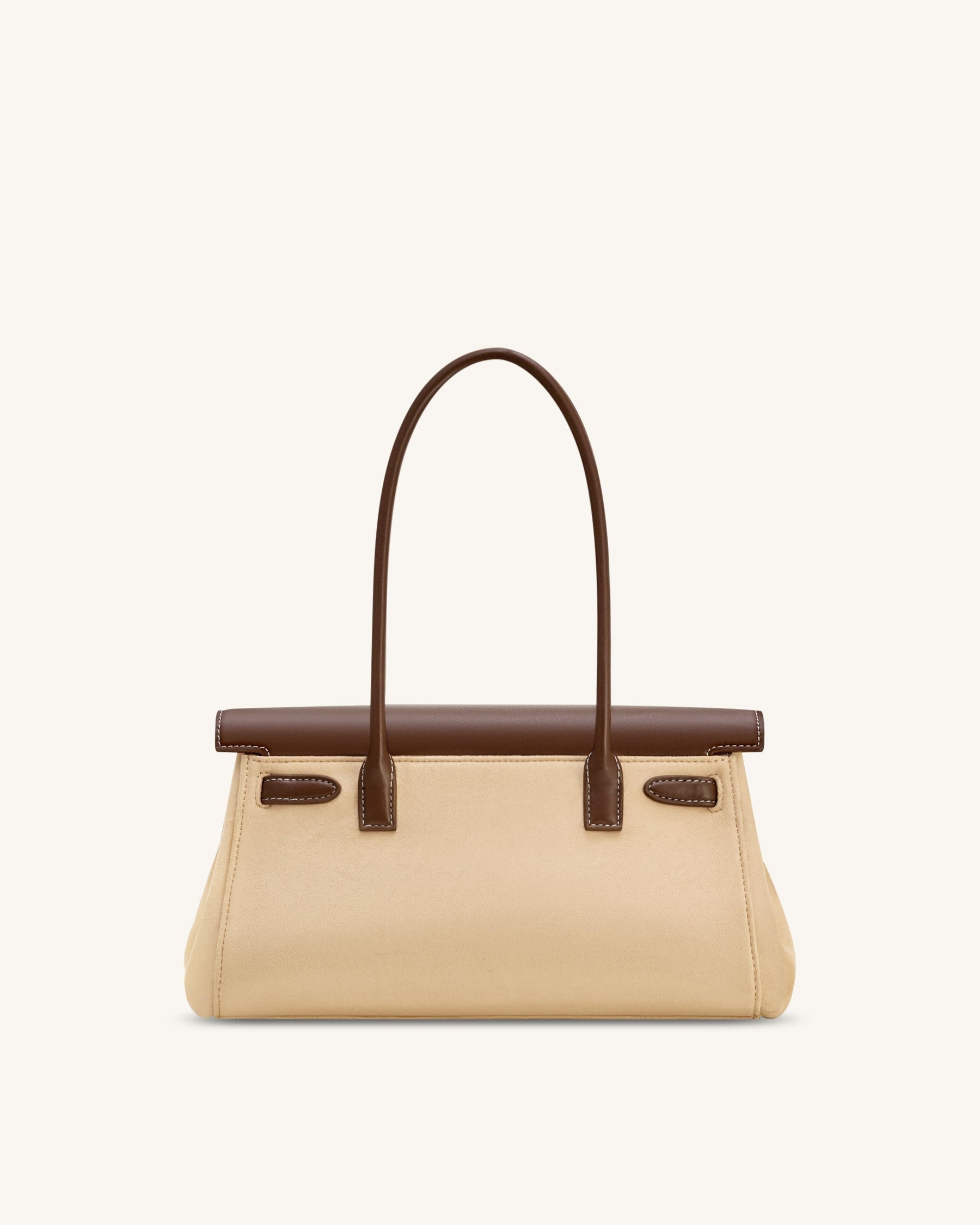 Yara Faux Suede Shoulder Bag - Dark Brown