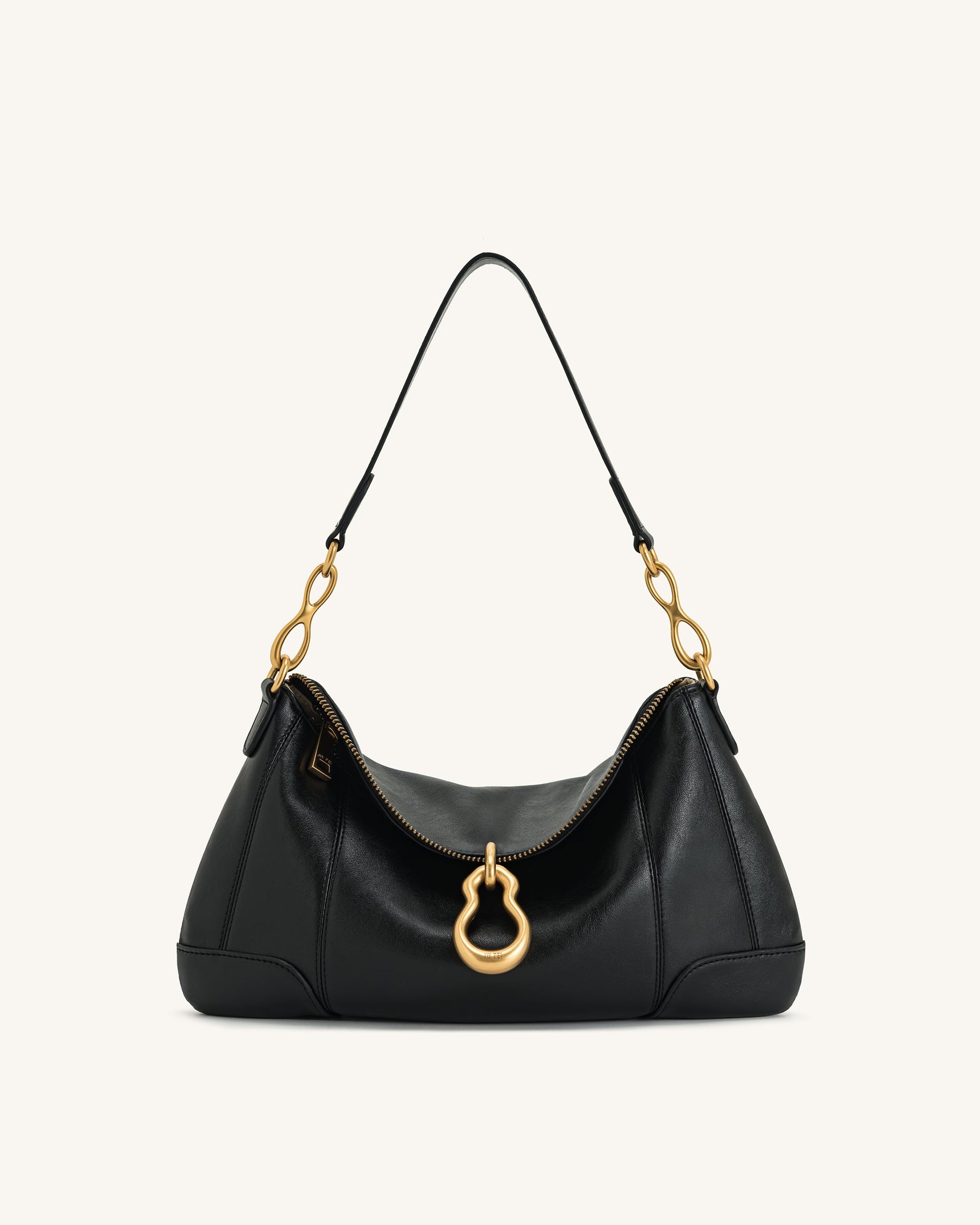 Jayla Metal Pendant Embellished  Shoulder Bag - Black