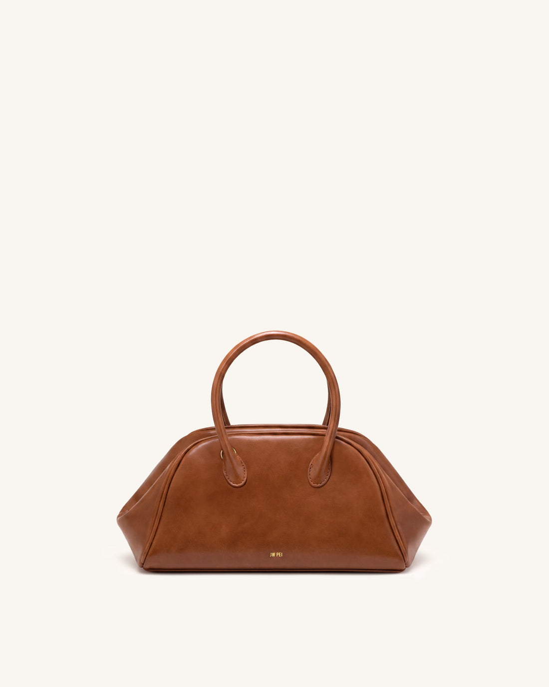 Veda Vintage Finish Bowler Bag - Saddle Brown