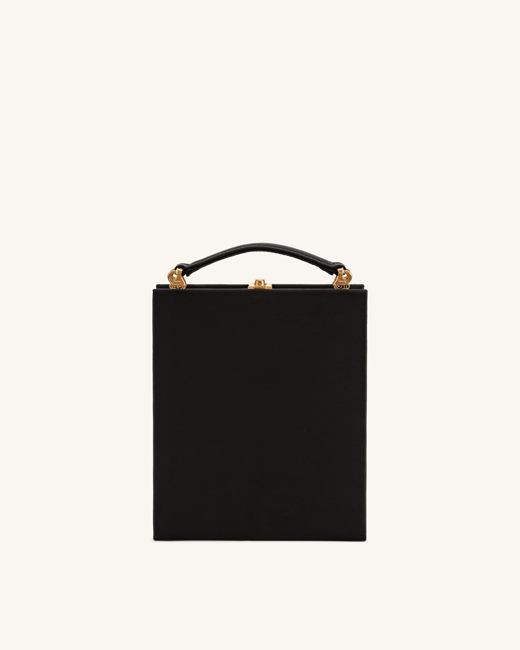 Taya Orchid Motif  Book Shape Clutch Bag - Black