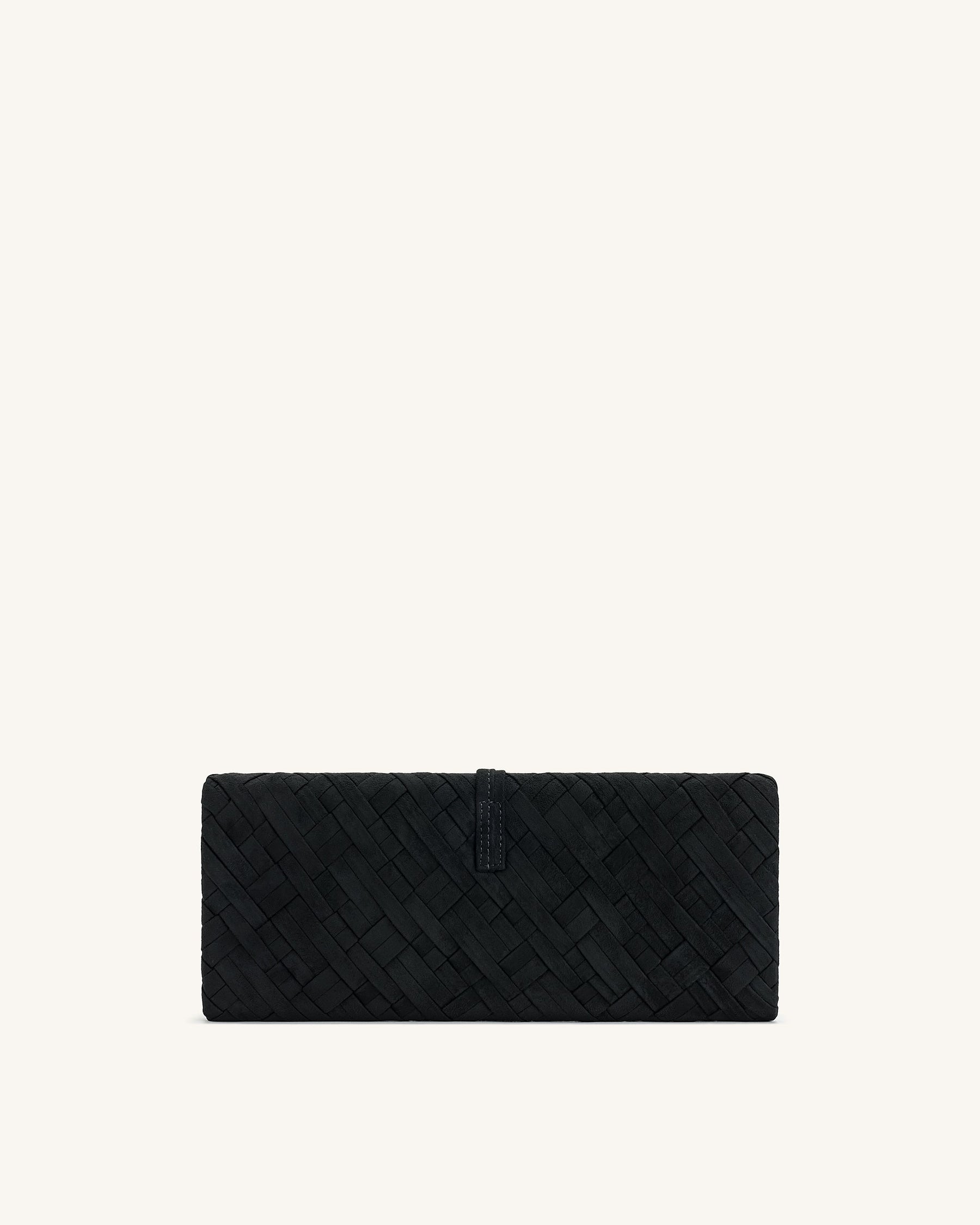Zaria Woven Clutch - Black