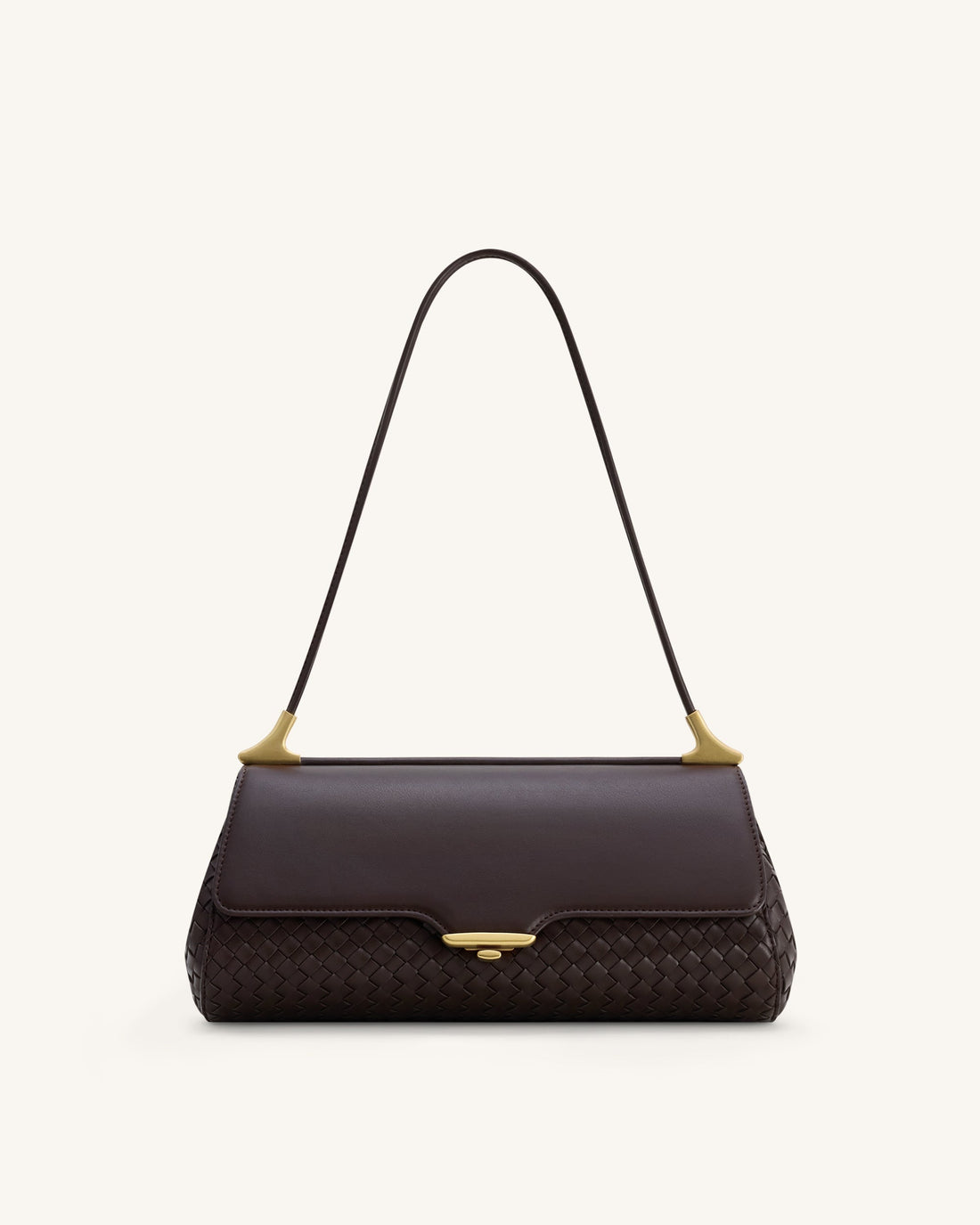 Eloise Woven Shoulder Bag - Dark Brown