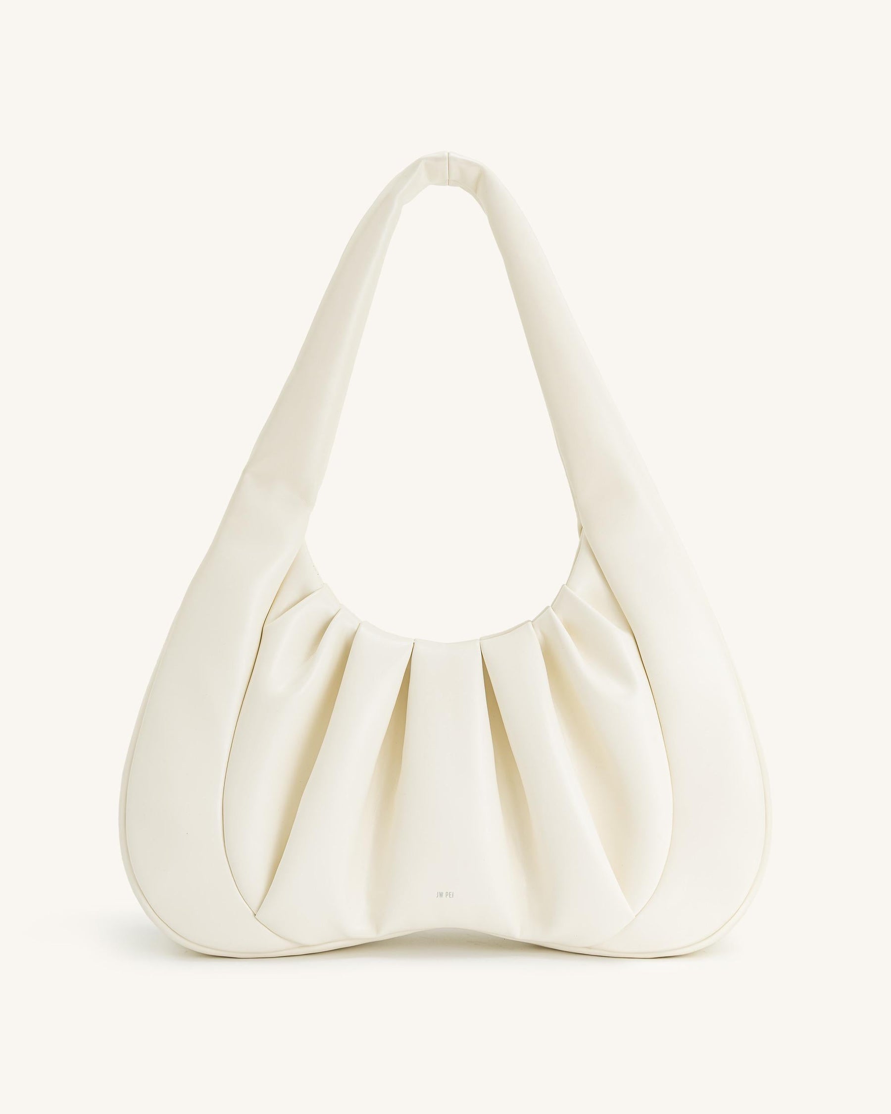 Ashley Ruched Shoulder Bag - White