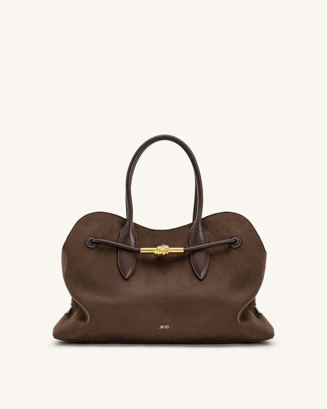 Adele Metal Rope Knot Tote Bag - Mocha Brown