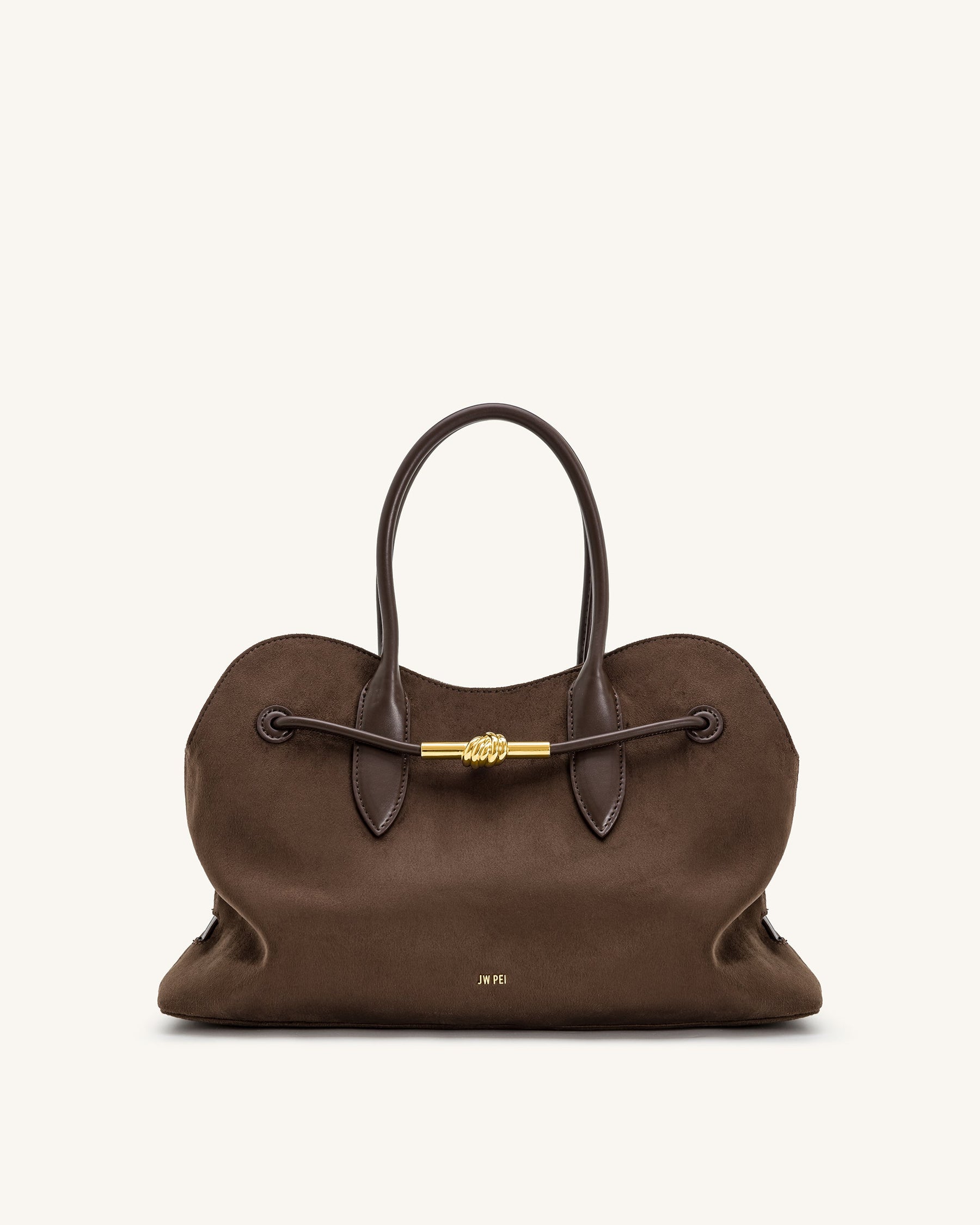 Adele Metal Rope Knot Tote Bag - Mocha Brown