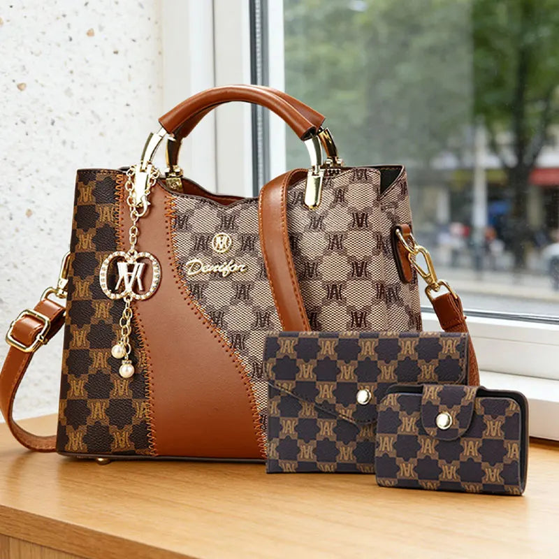 Premium Luxury Print 3-Piece Crossbody & Shoulder Bag Set