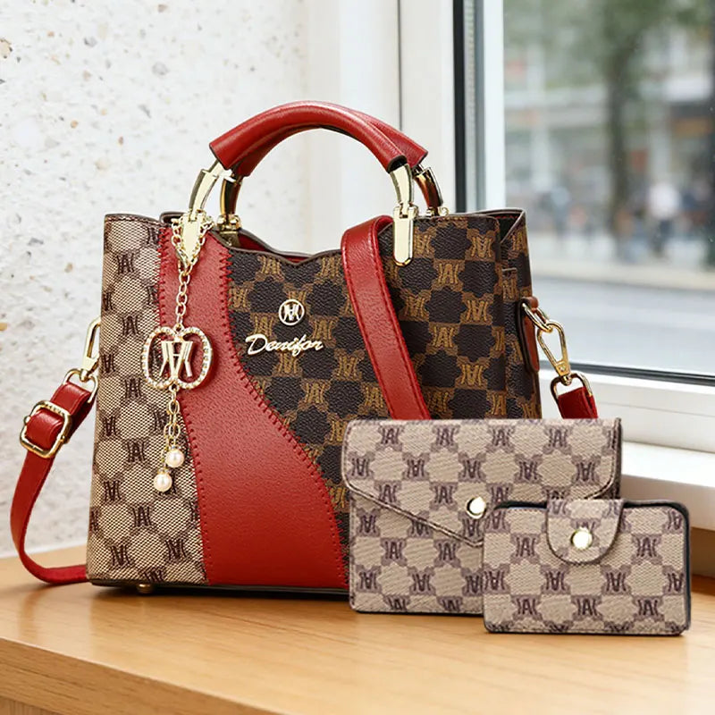 Premium Luxury Print 3-Piece Crossbody & Shoulder Bag Set