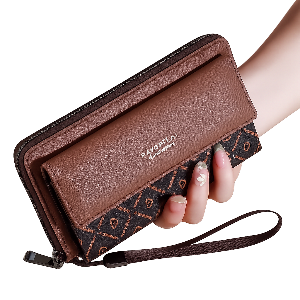 Executive Classic Double-Layer Long Wristlet Wallet