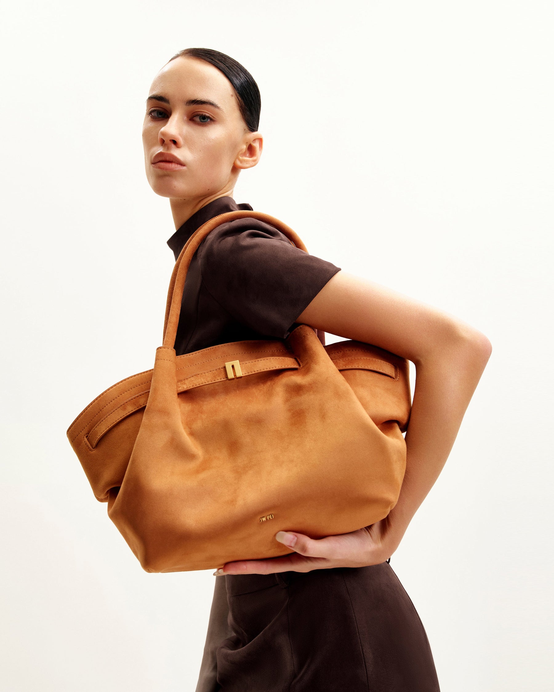 Hana Medium Faux Suede Tote Bag