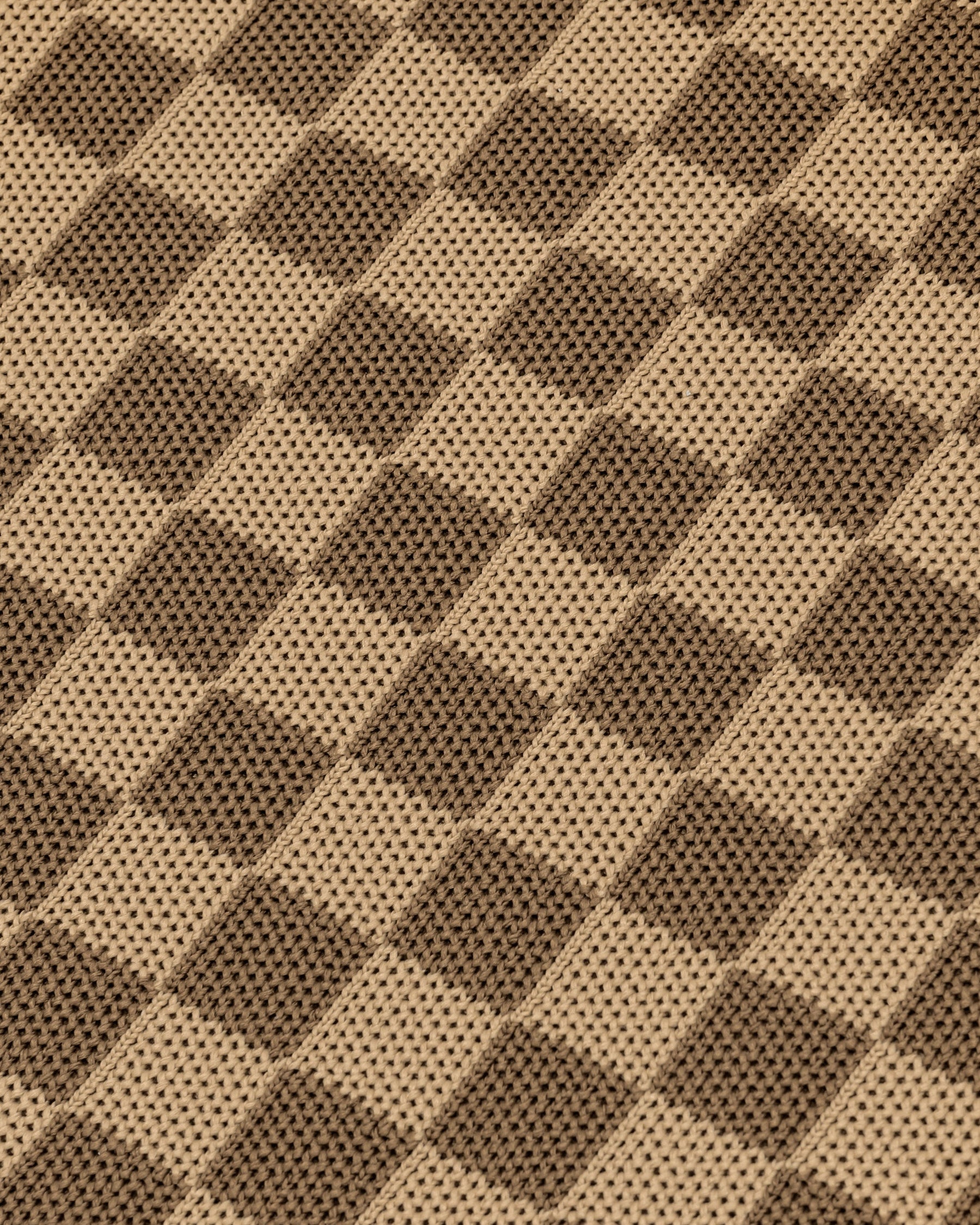 Shea Checkerboard Knitted Tote Bag - Brown