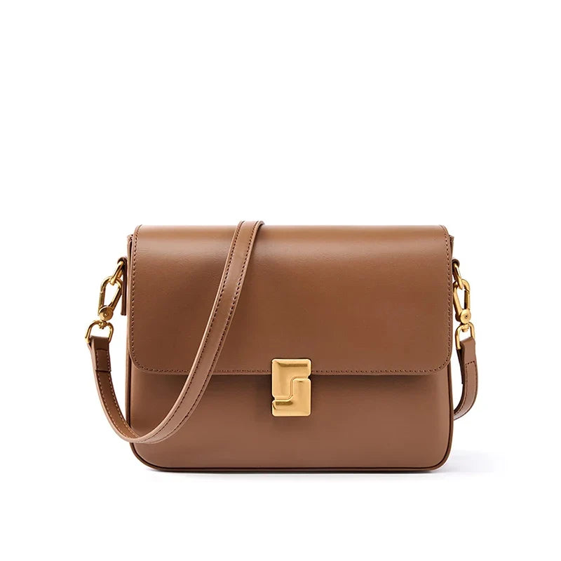Ruby Genuine Leather Square Crossbody Bag