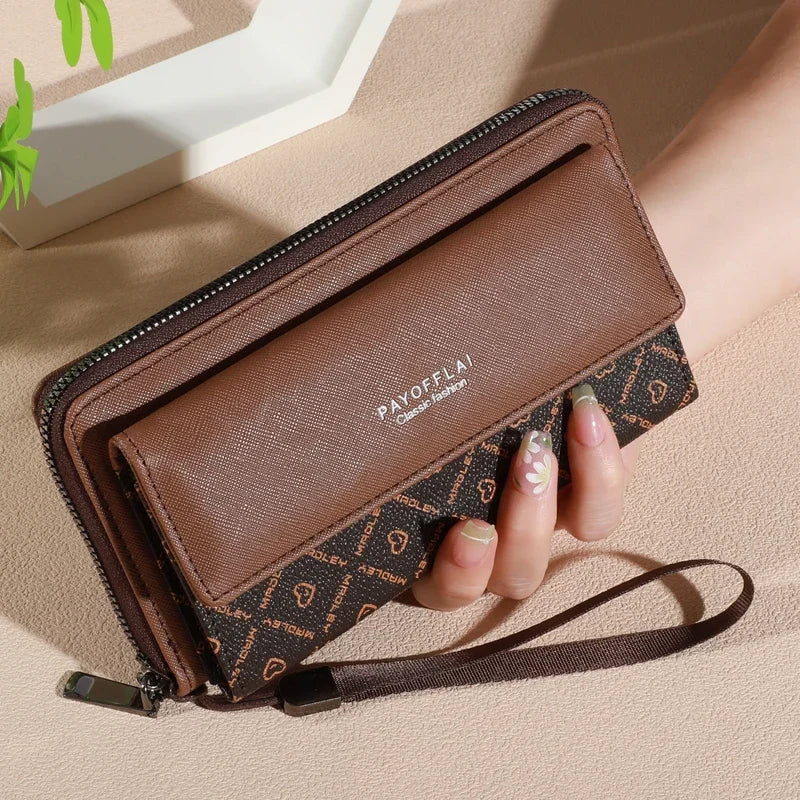 Executive Classic Double-Layer Long Wristlet Wallet