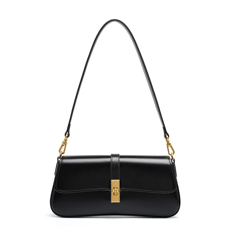 Audrey Genuine Leather Baguette Bag