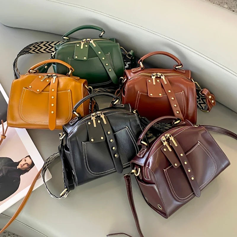 Retro Leather Crossbody Bag