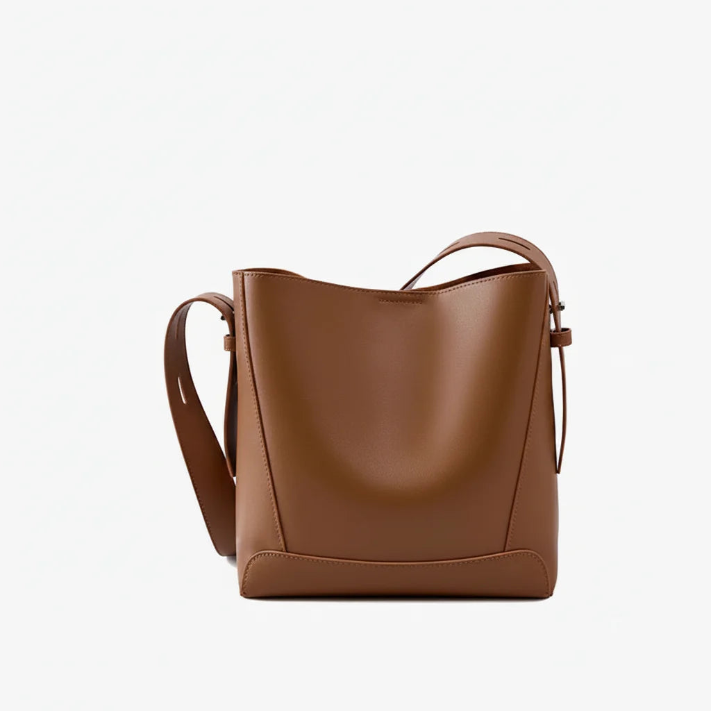Mia Genuine Leather Bucket Bag