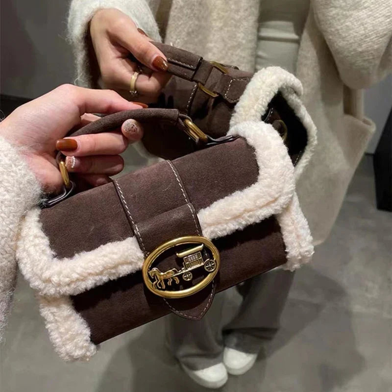 Plush Square Crossbody Bag Luxury