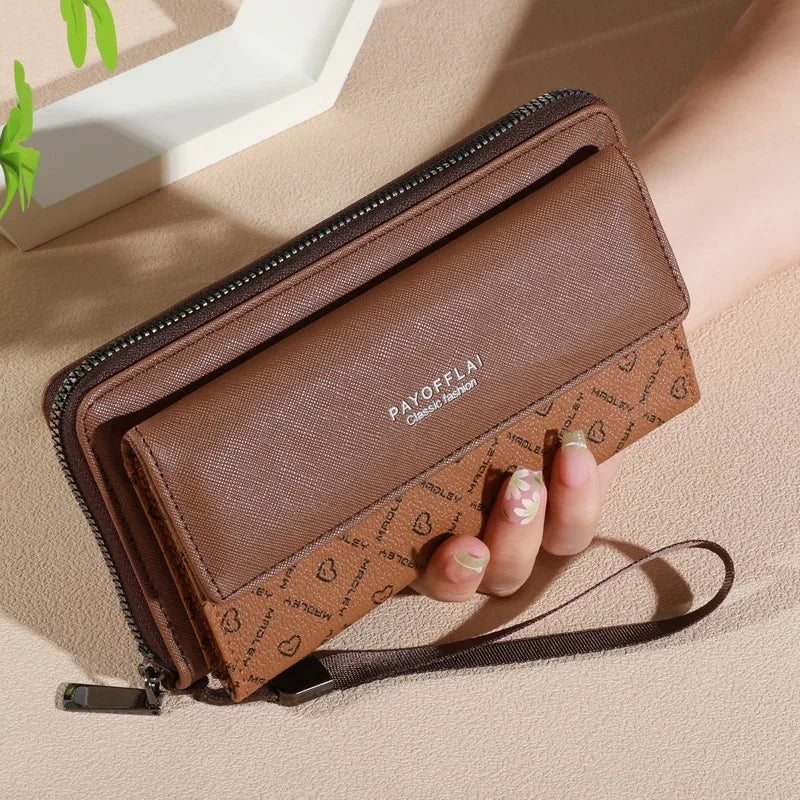 Executive Classic Double-Layer Long Wristlet Wallet