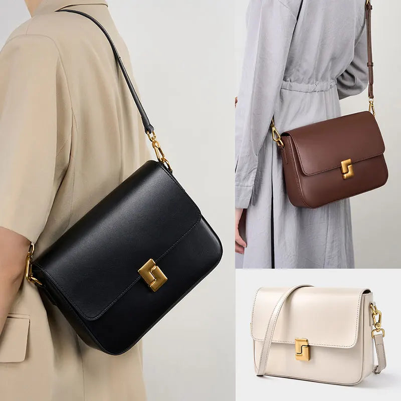 Ruby Genuine Leather Square Crossbody Bag
