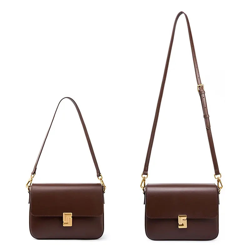 Ruby Genuine Leather Square Crossbody Bag